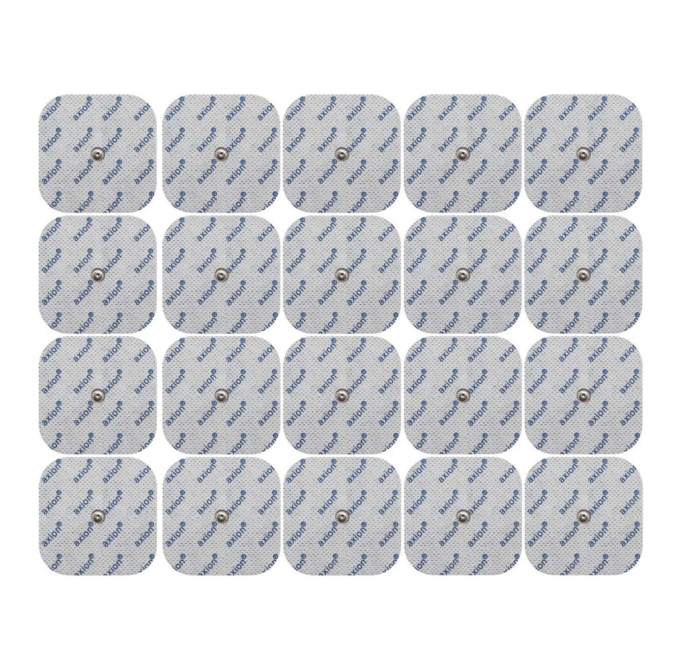 Axion Elektrodenpads TENS EMS selbstklebende GEL Elektroden 50 x 50 mm, Sparset 20 St.,3.75mm Druckknopfanschluss, kompatibel mit Compex