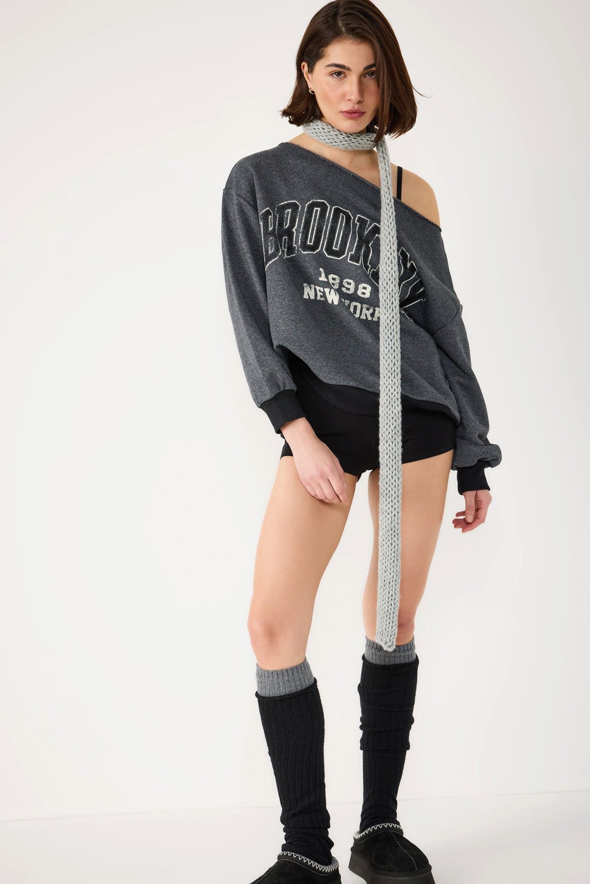 Kapuzensweatshirt Langärmeliges bedrucktes Sweatshirt