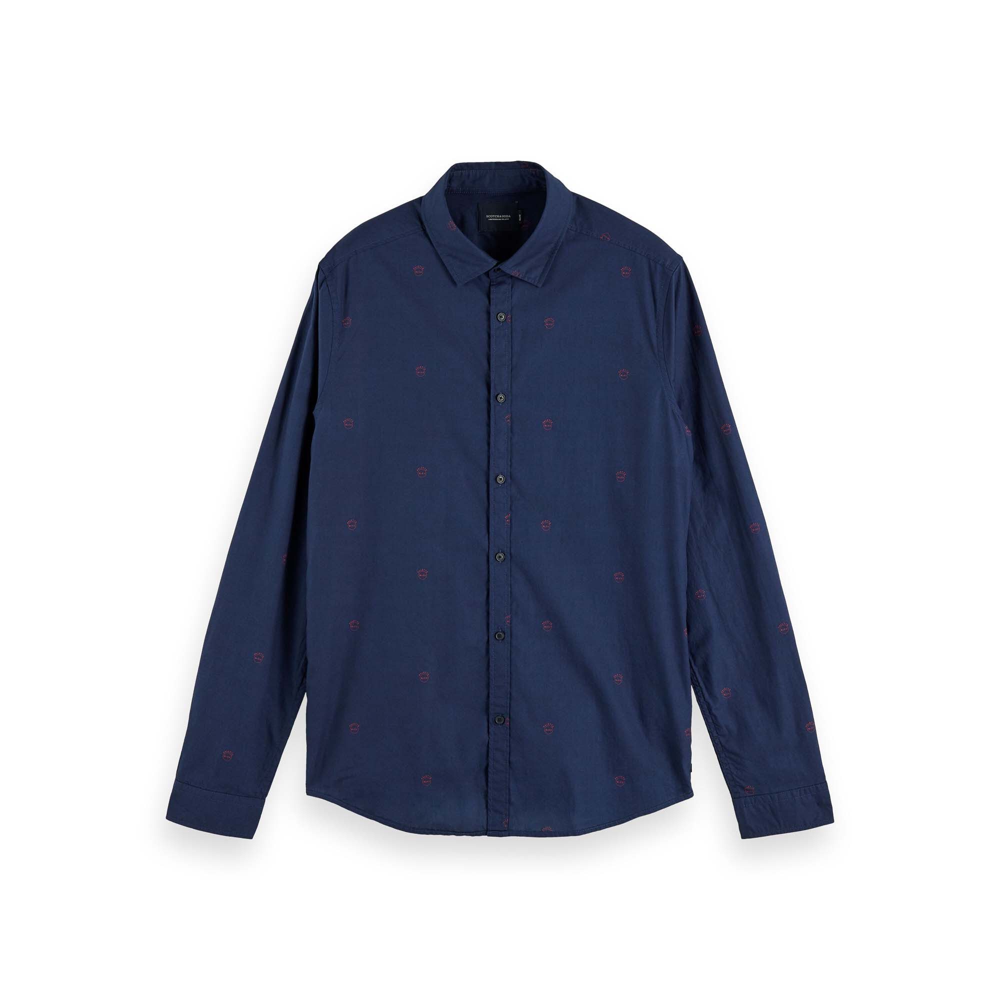 Kurzarmhemd Scotch & Soda Herren Hemd Ams Blauw Light Weight Shirt 153548