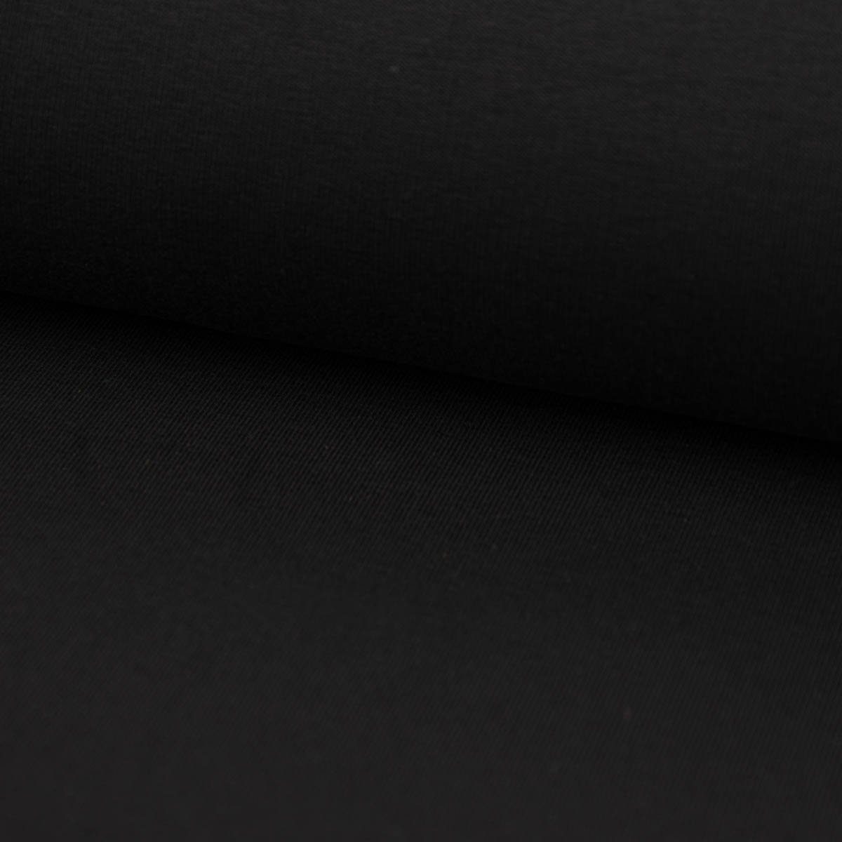 Stoff French Terry Stoff Meterware Organic Bio uni schwarz 150cm