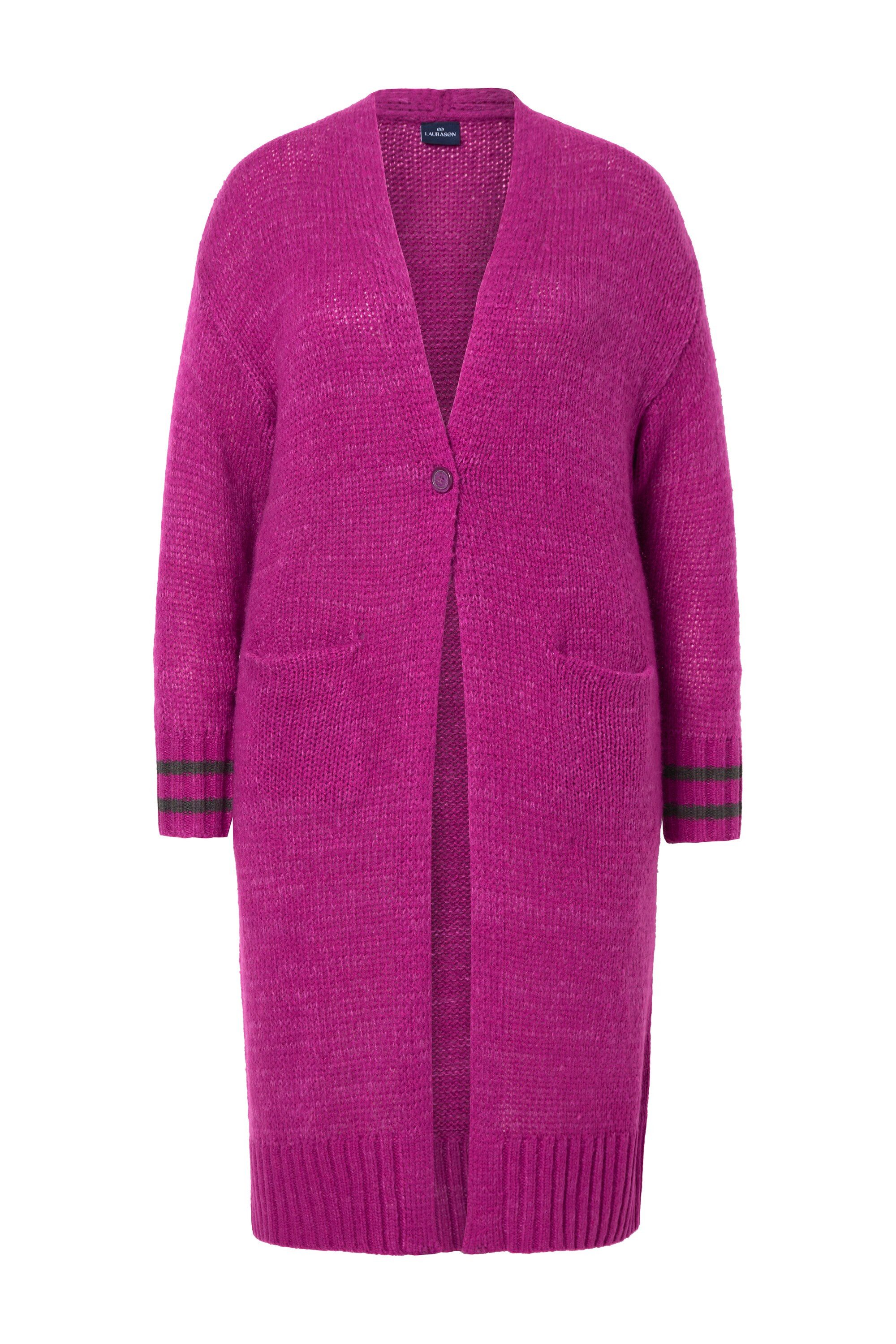 Laurasøn Strickjacke Lange Strickjacke Taschen Langarm