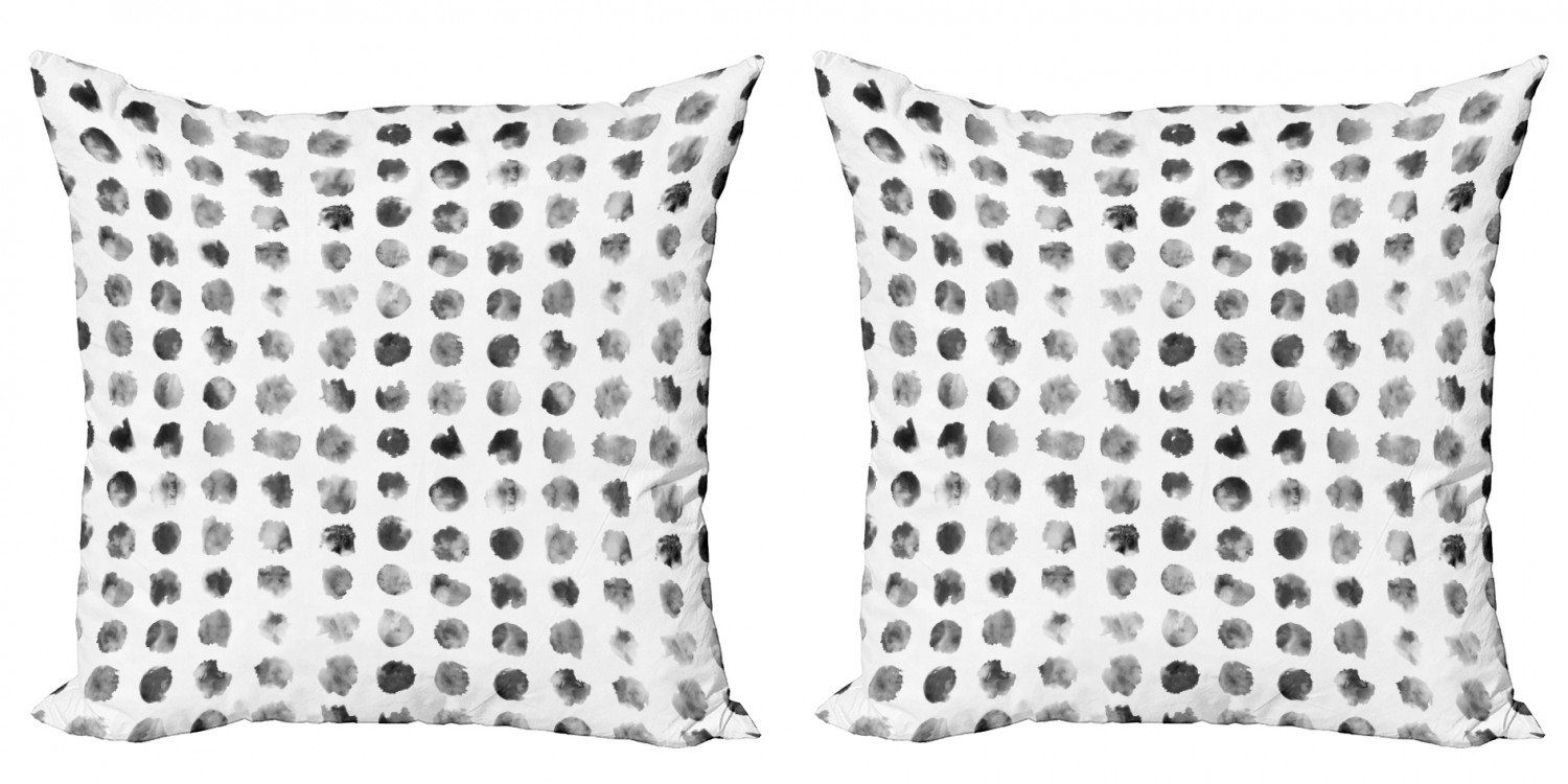 Kissenbezüge Modern Accent Doppelseitiger Digitaldruck, Abakuhaus (2 Stück), Schwarz und Grau Circular Blob