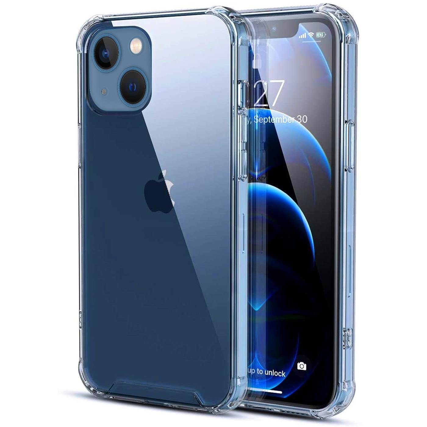 CoolGadget Handyhülle Anti Shock Rugged Case für Apple iPhone 13 6,1 Zoll, Slim Cover Kantenschutz Schutzhülle für iPhone 13 Hülle Transparent