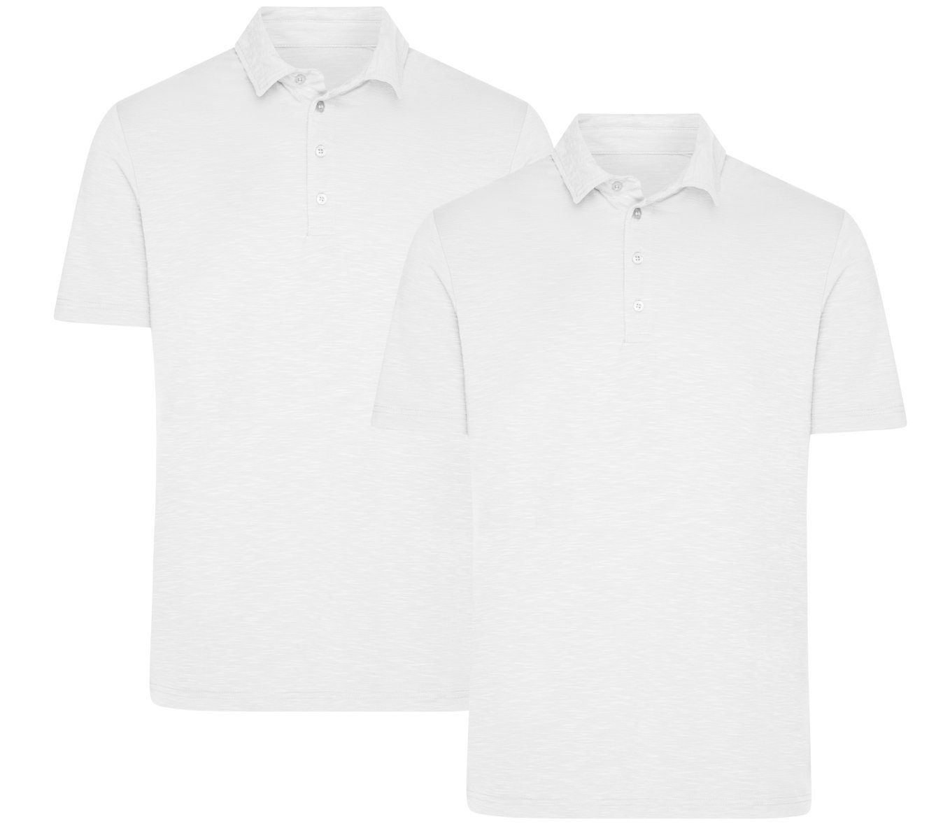 James & Nicholson Poloshirt Attraktives Herren Funktionspolo im Doppelpack Poloshirt JN752 (Doppelpack, 2er-Pack) Flammgarn Single-Jersey white