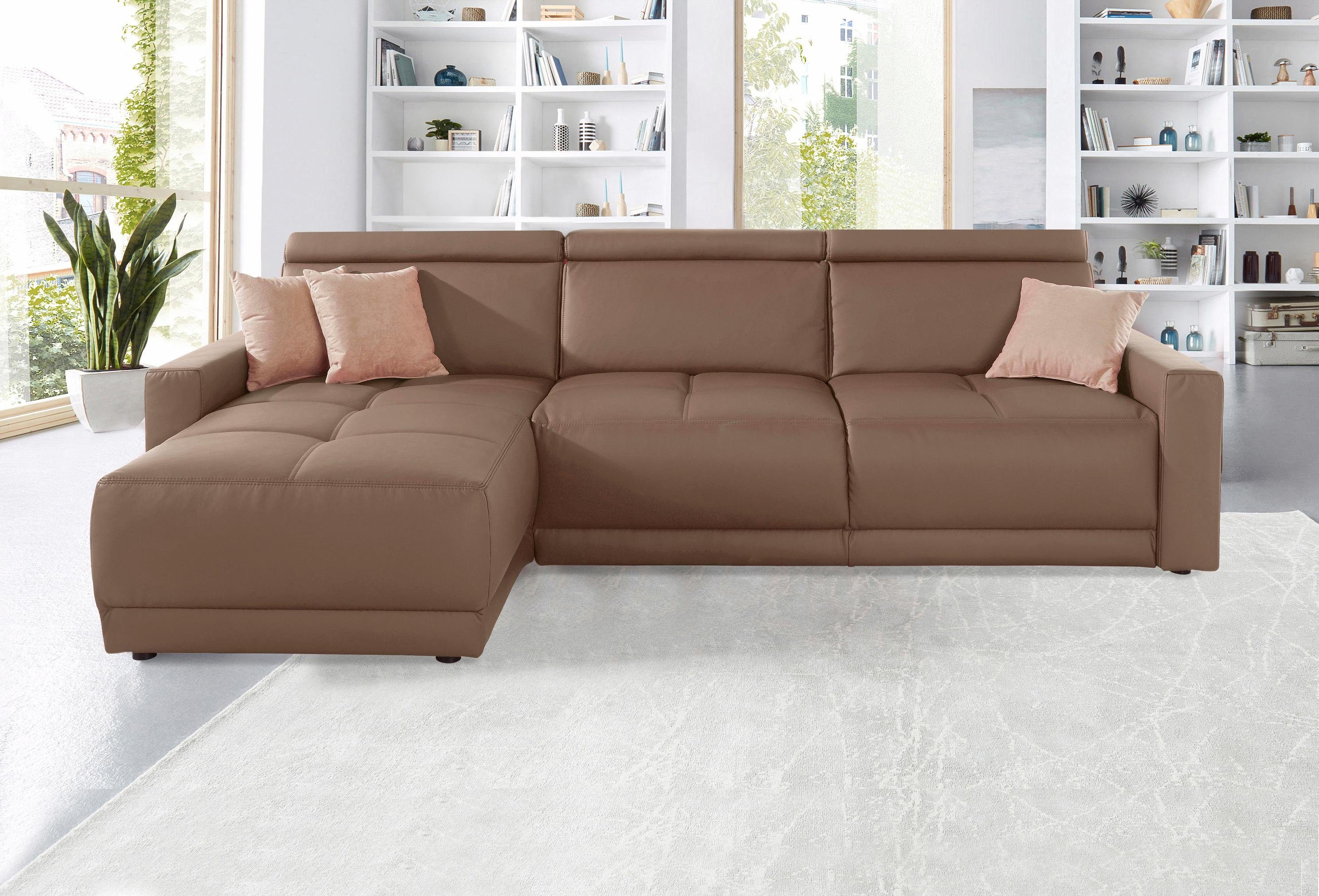 DOMO collection Ecksofa "Ava mit moderner Sitzheftung & toller Doppelnaht, günstig online kaufen