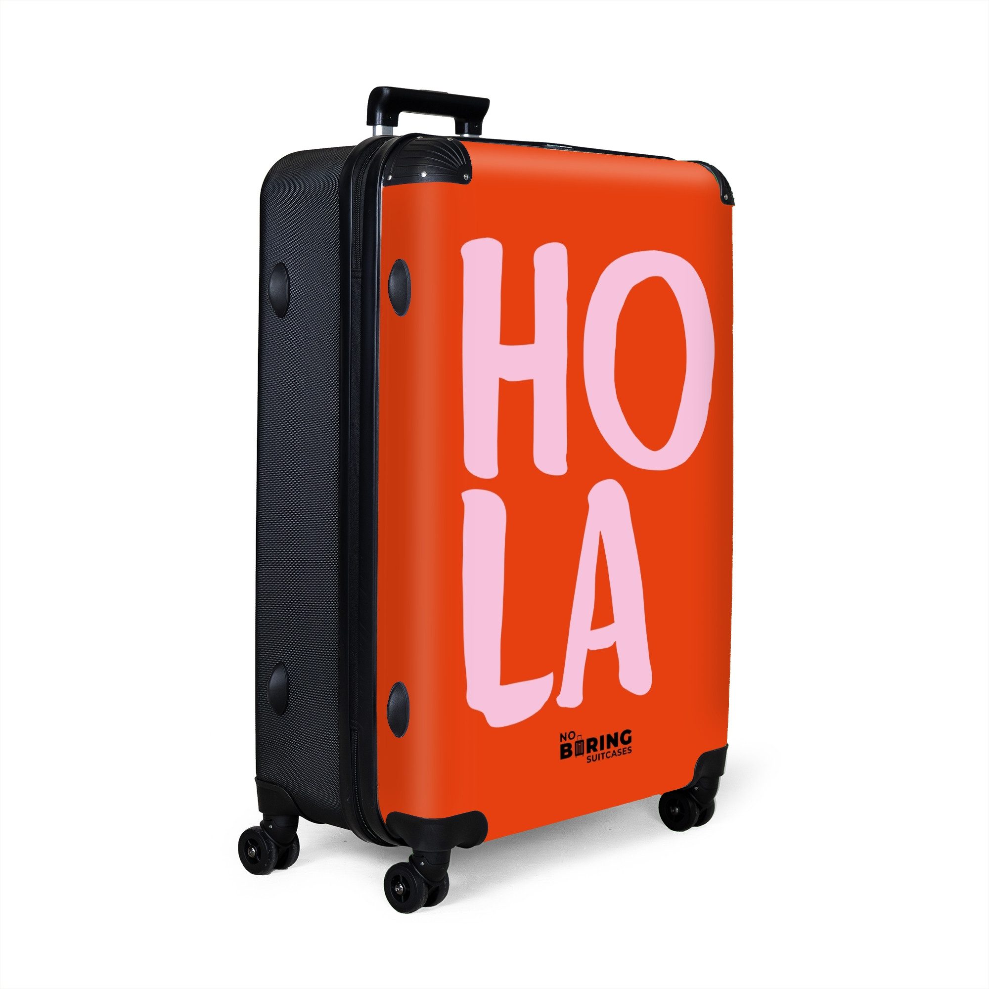 NoBoringSuitcases.com© Hartschalen-Trolley Rot und rosa Zitat günstig online kaufen