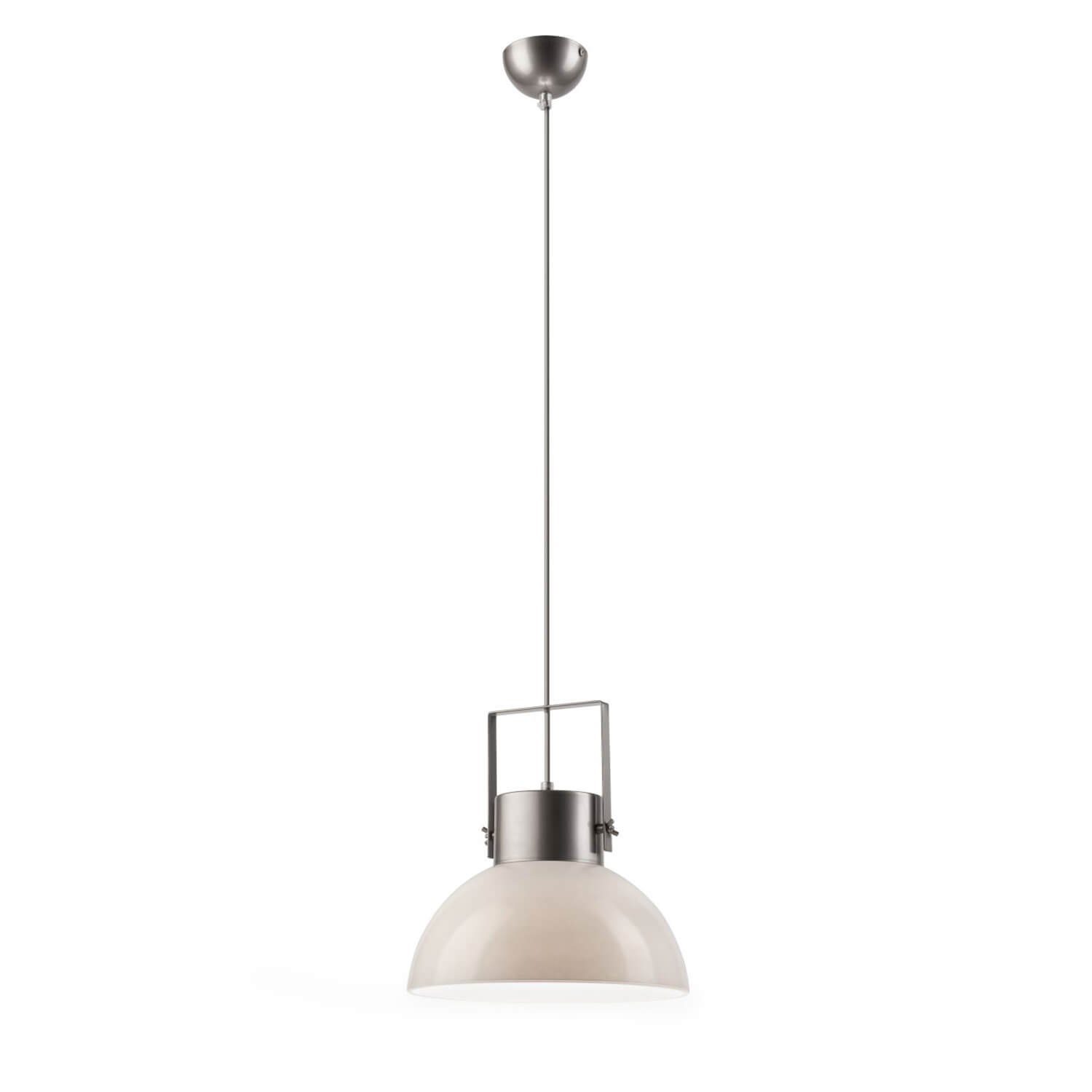 Licht-Erlebnisse Pendelleuchte LISINE, ohne Leuchtmittel, Hängelampe Weiß Grau Metall E27 Industrial Design Hängeleuchte