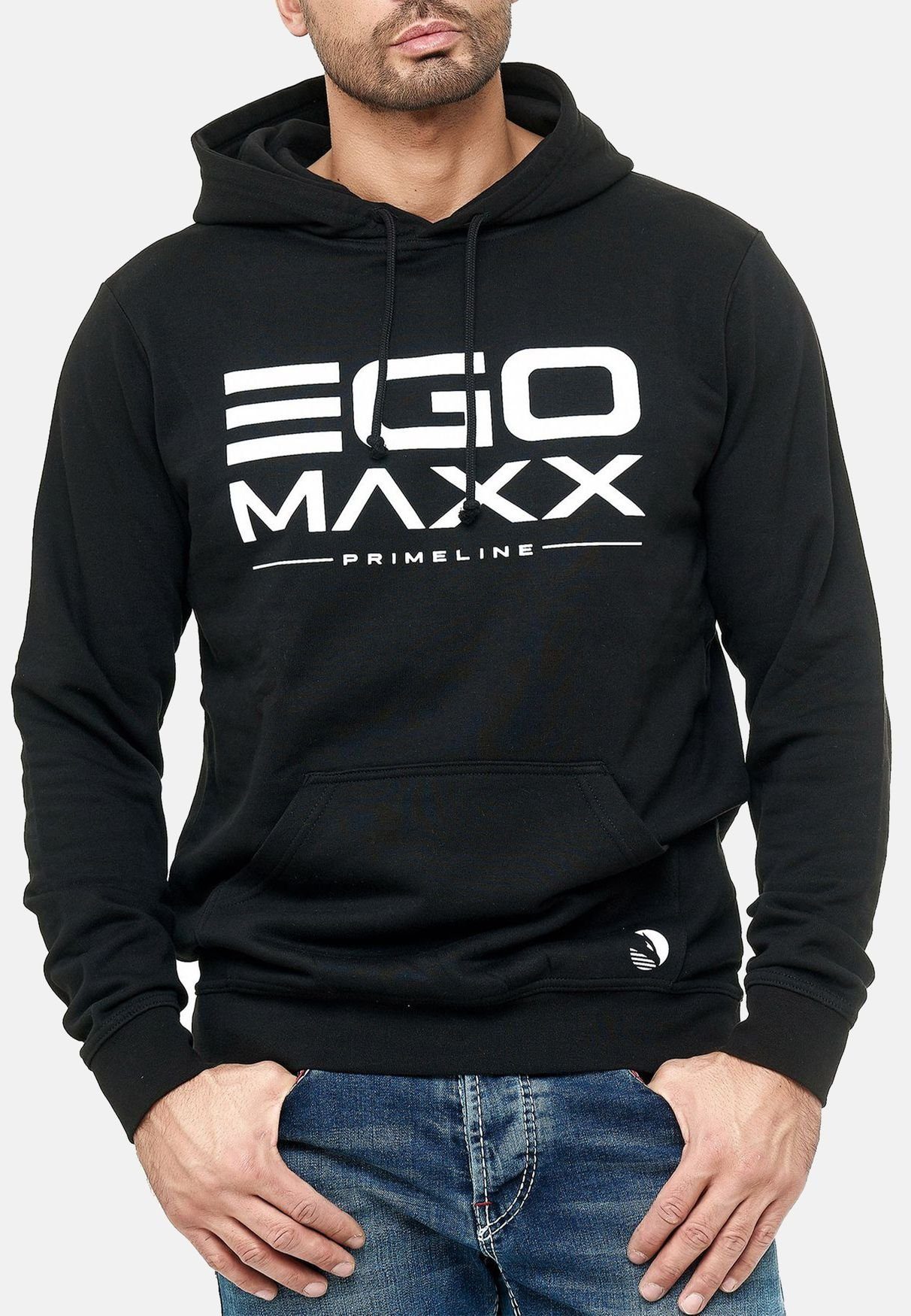 Egomaxx Hoodie Kapuzenpullover Sweater EGO in Sweatjacke Schwarz Design Hoodie 3042 (1-tlg)