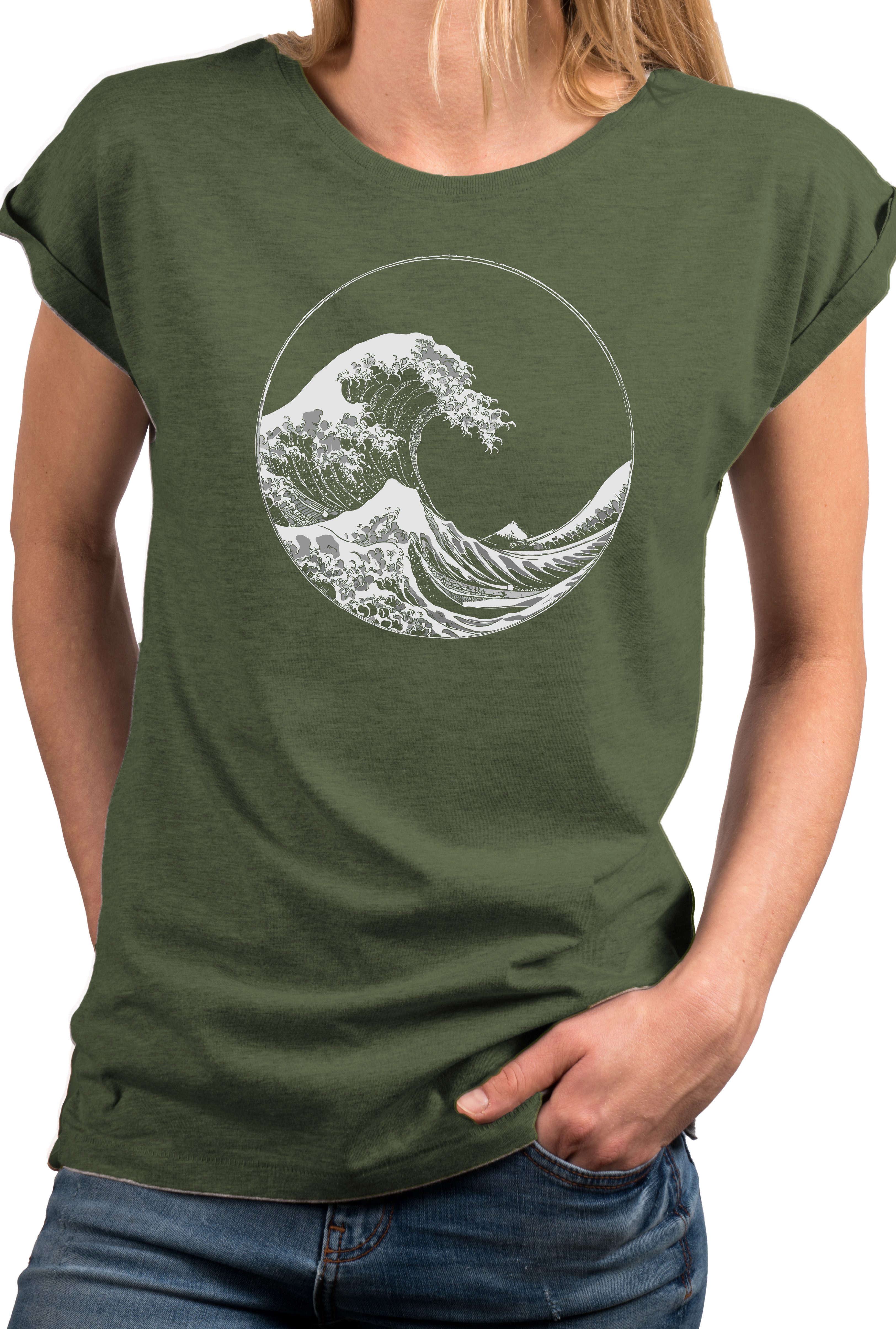 MAKAYA T-Shirt Maritimes Damen-Top mit Wellen-Motiv – Surf-Style für den So günstig online kaufen