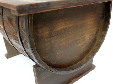 DanDiBo Couchtisch Couchtisch Wohnzimmer Vintage halbiertes Weinfass 5084-H 80cm Tisch aus Holz Beistelltisch Weinregal Fass Bar