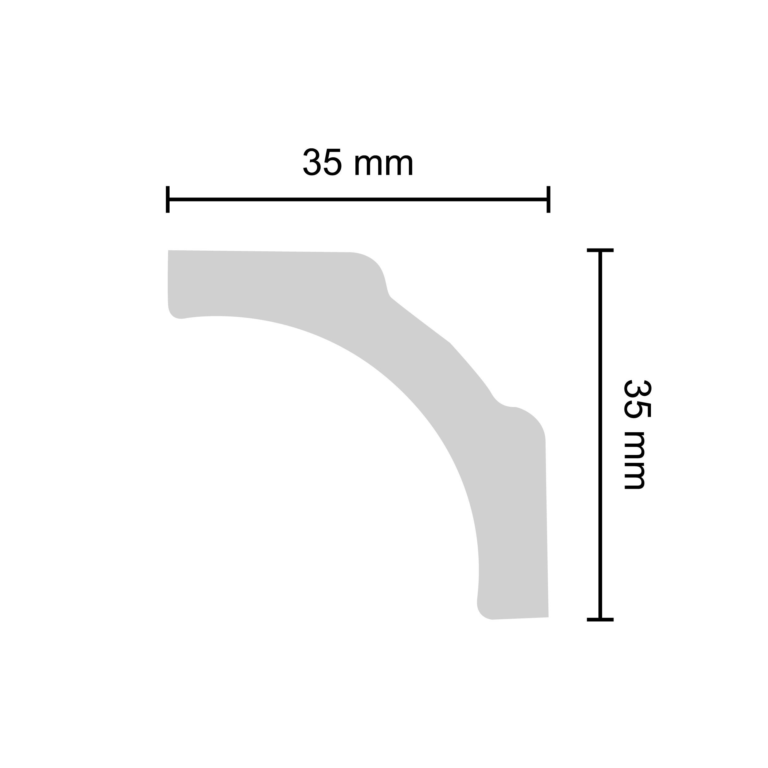 Decosa Zierleiste Decosa Zierprofil B5, 35 x 35 mm, Länge: 2 m - 001 Stück, Kleben, Polystyrol (Styropor)