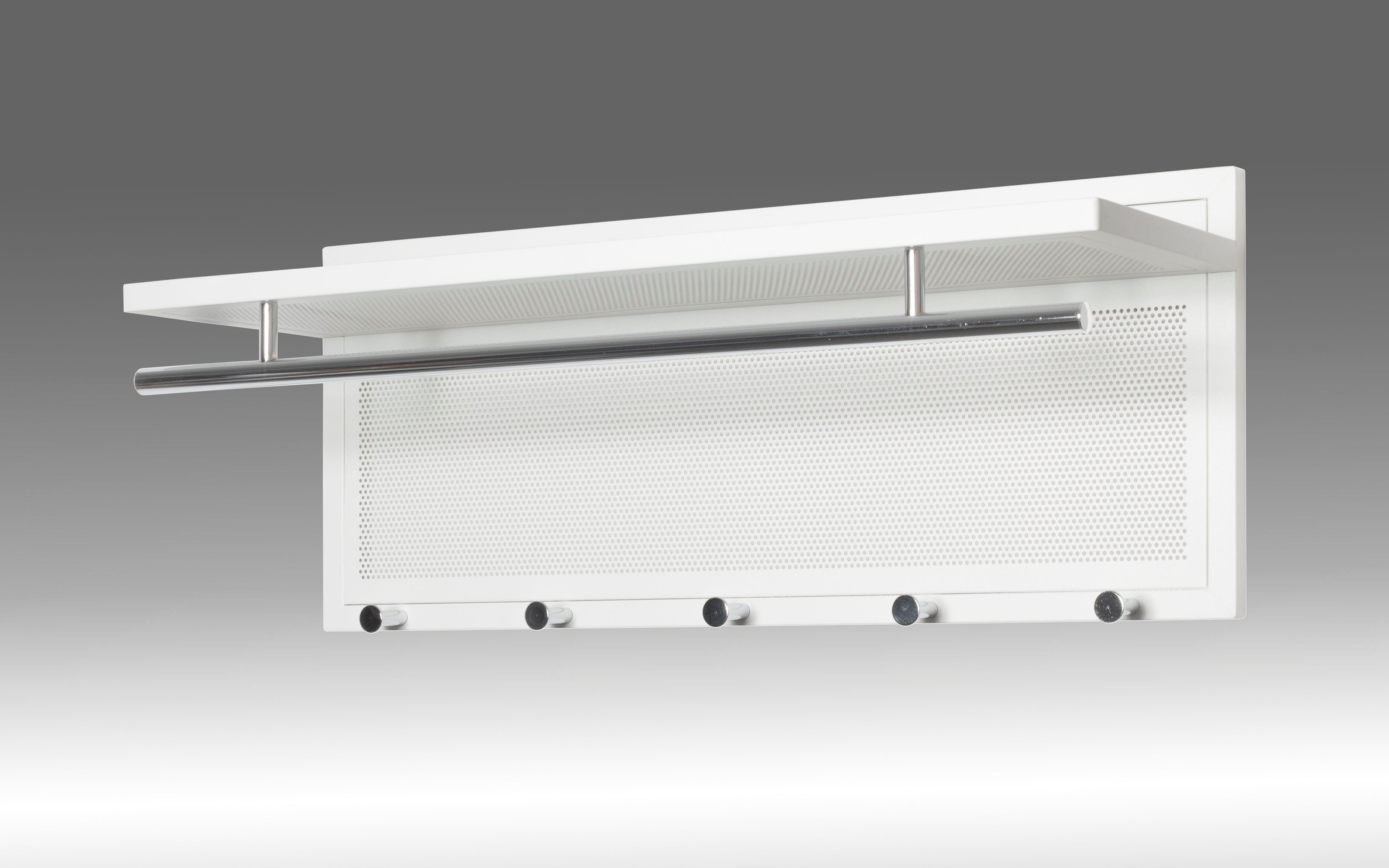HAKU Wandgarderobe (1 St), rechteckig- aus Textil Grau - B/T/H 60/50/173 cm