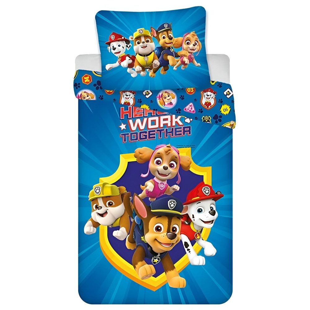 PAW PATROL Kinderbettwäsche Paw Patrol Chase Skye Kinder Bettwäsche 2tlg. Set, 2 teilig, Bettdeckenbezug 135-140x200cm Kissenbezug 65x65 cm