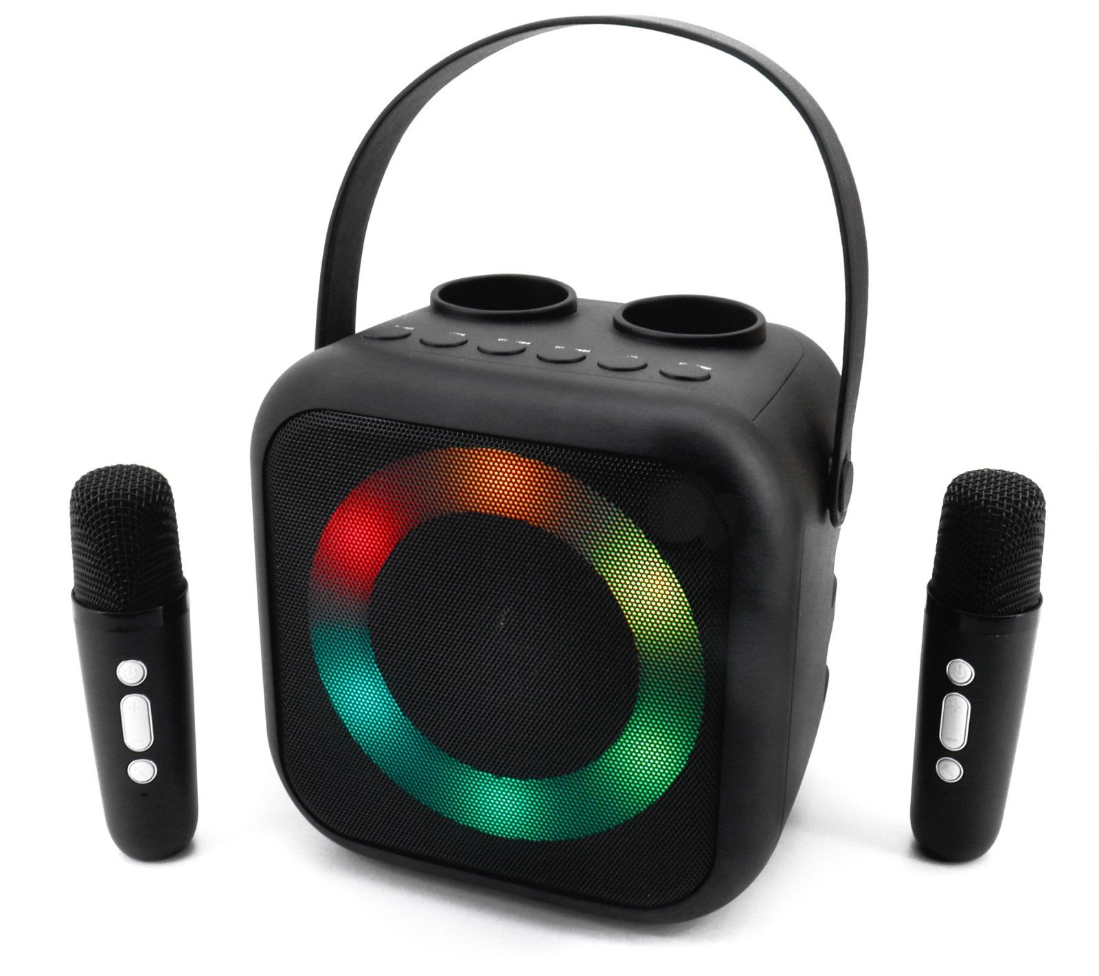 Soundmaster BT2024SW Karaoke System tragbar Mikrofone Effekte LED Bluetooth-Lautsprecher