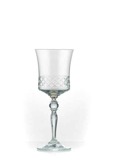 Crystalex Weinglas Grace geschliffen 250 ml 6er Set, Kristallglas, Kristallglas, poliertem Schliff
