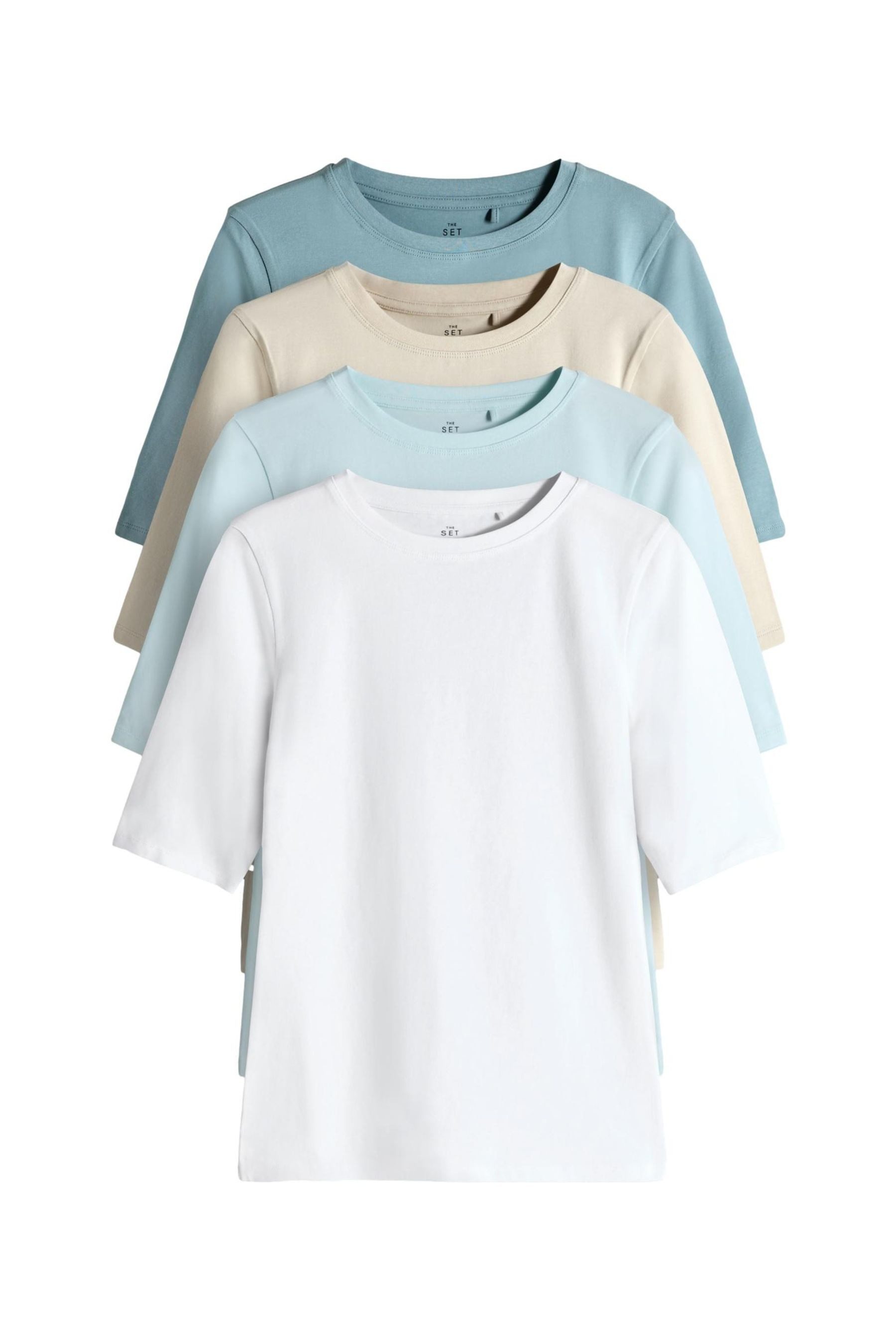 The Set T-Shirt The Set T-Shirts mit halblangen Ärmeln, 4er-Pack (4-tlg)