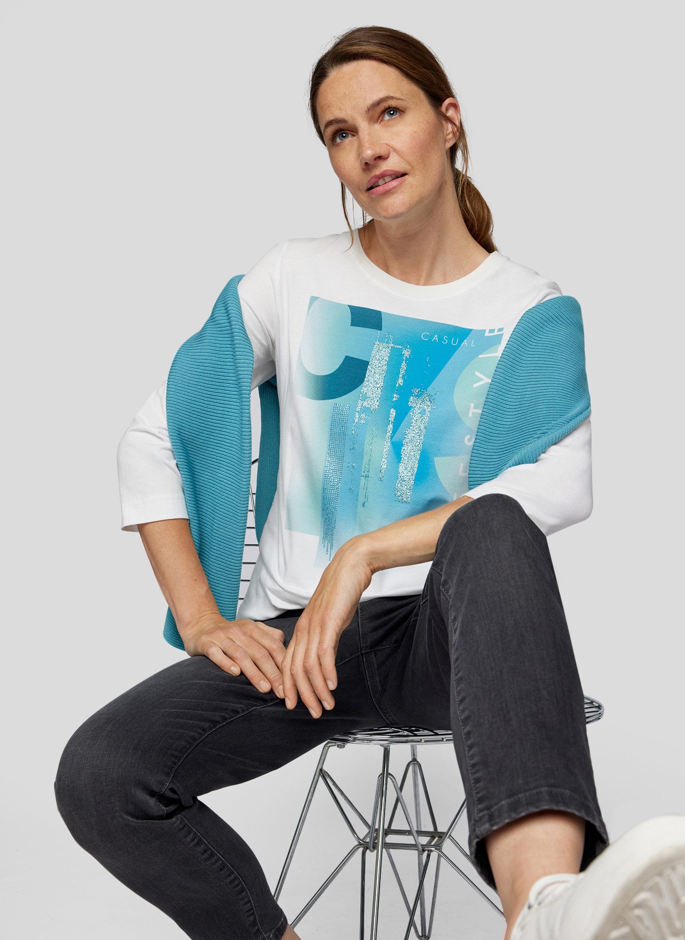 Rabe 3/4-Arm-Shirt mit Frontprint günstig online kaufen