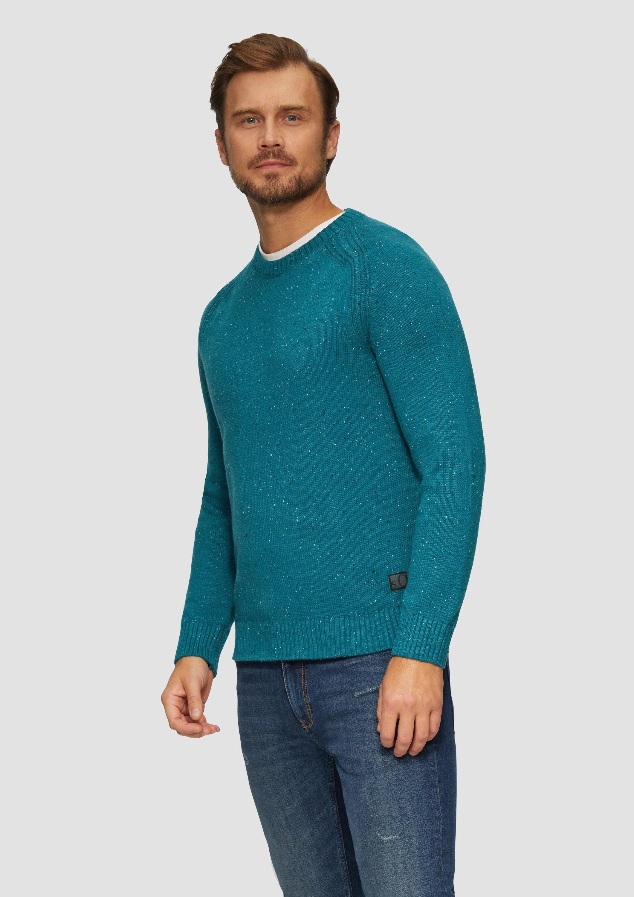 s.Oliver Longpullover Strickpullover Crew-Neck-Pullover mit Farbeffekt günstig online kaufen