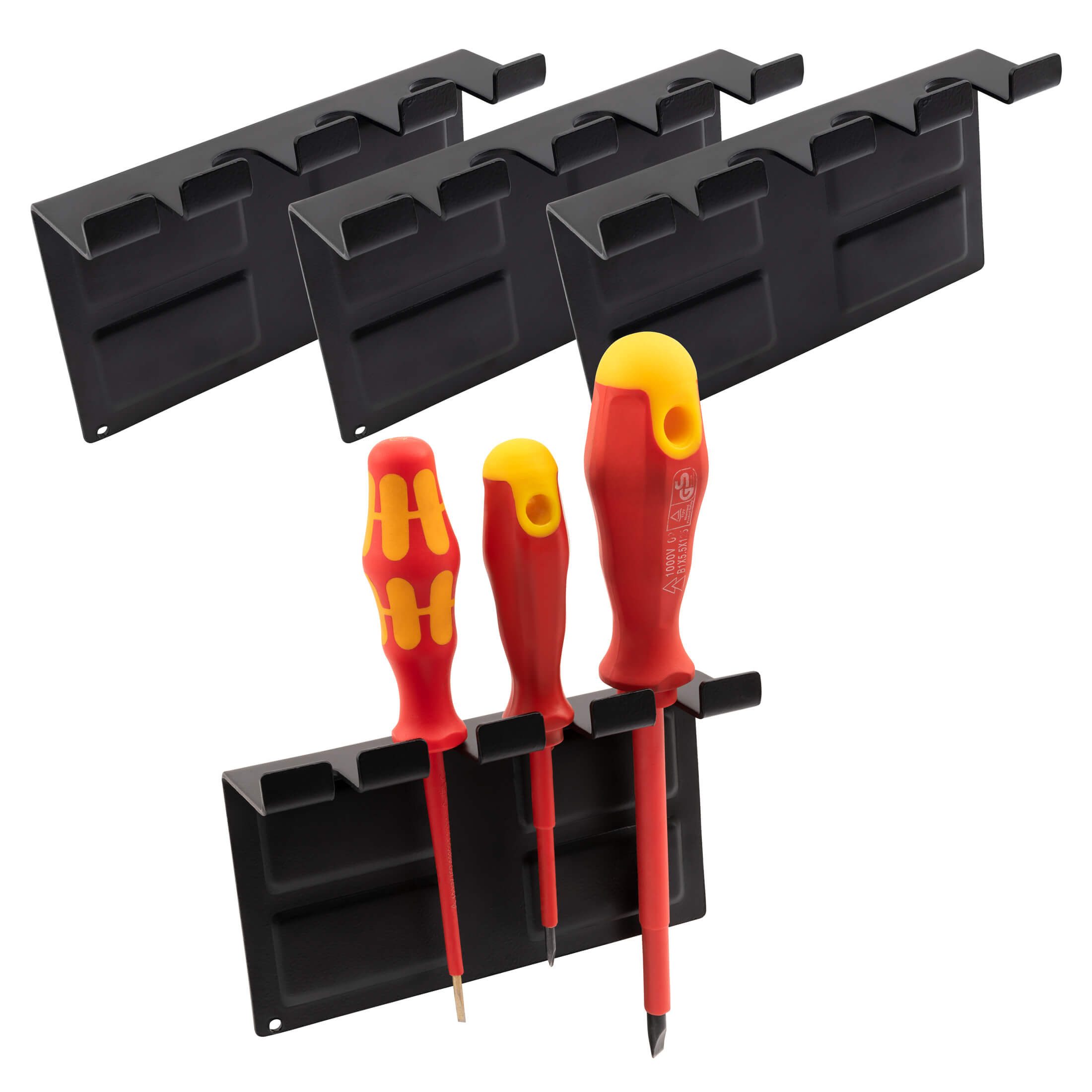 4er Set magnetische Werkzeughalter Schraubendreher Werkzeugleiste Wandhalterung, (4-tlg., Werkzeugleiste, Gerätehalter, starker Magnet)