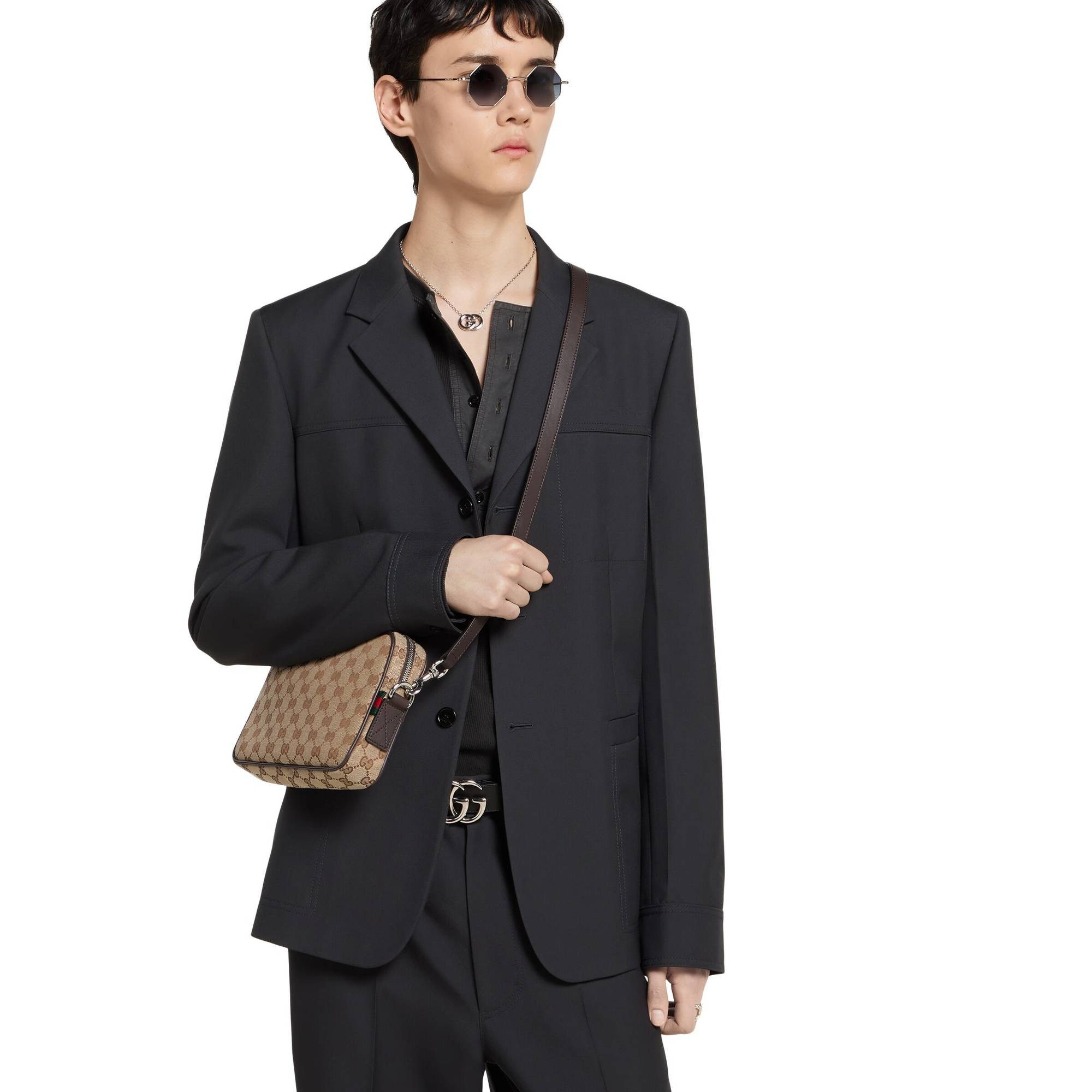 GUCCI Umhängetasche GG Canvas Kleine Crossbody Tasche