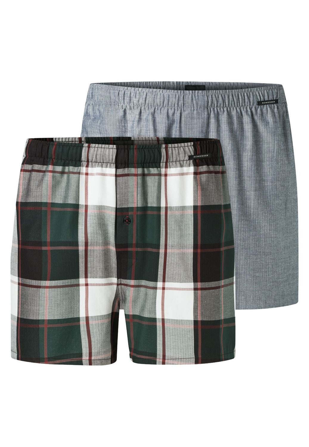 Schiesser Boxershorts Boxershorts (Set, 2er Pack) Webware, Baumwolle, 2er Pack