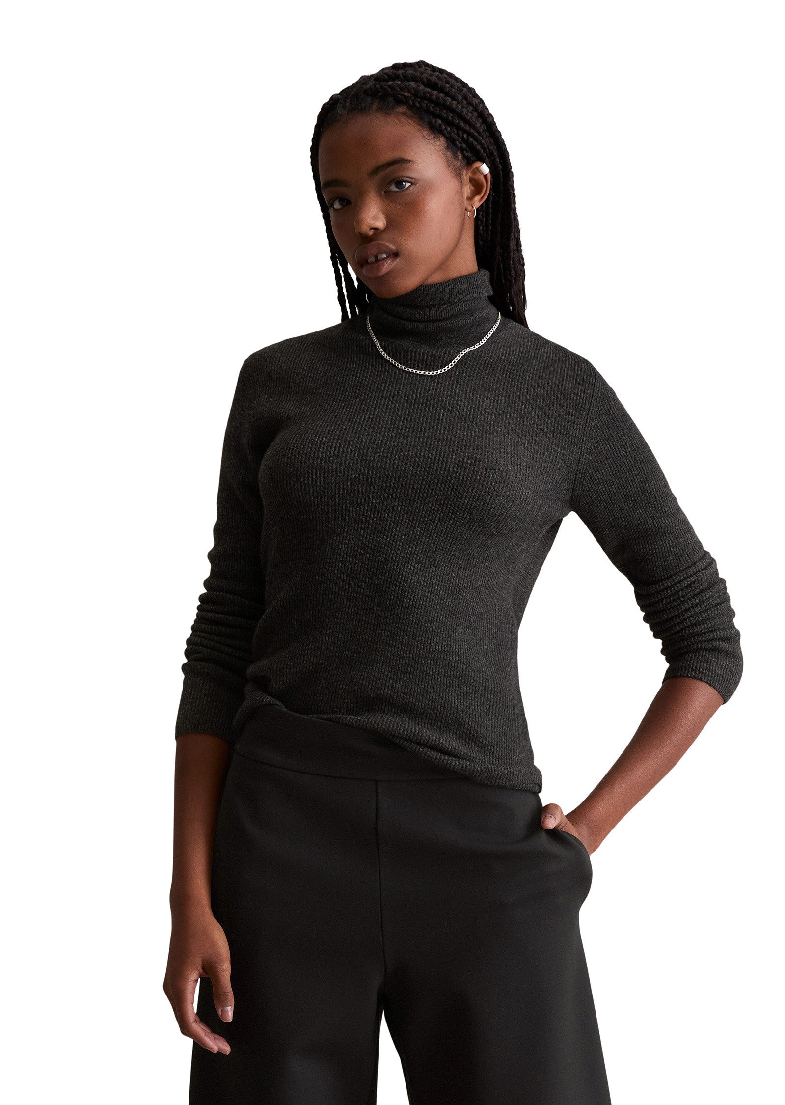 Marc O'Polo DENIM Rollkragenpullover aus softem Schurwolle-Viskose-Mix