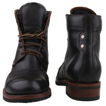 Sendra Boots 17181-Second Hand Negro Cuero Grasa Incolora Stiefel