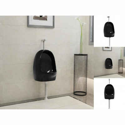 vidaXL Tiefspül-WC Wandurinal mit Spülventil Keramik Schwarz