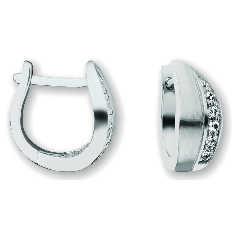 ONE ELEMENT Paar Creolen Zirkonia Ohrringe Creolen aus 925 Silber, Damen  Silber Schmuck