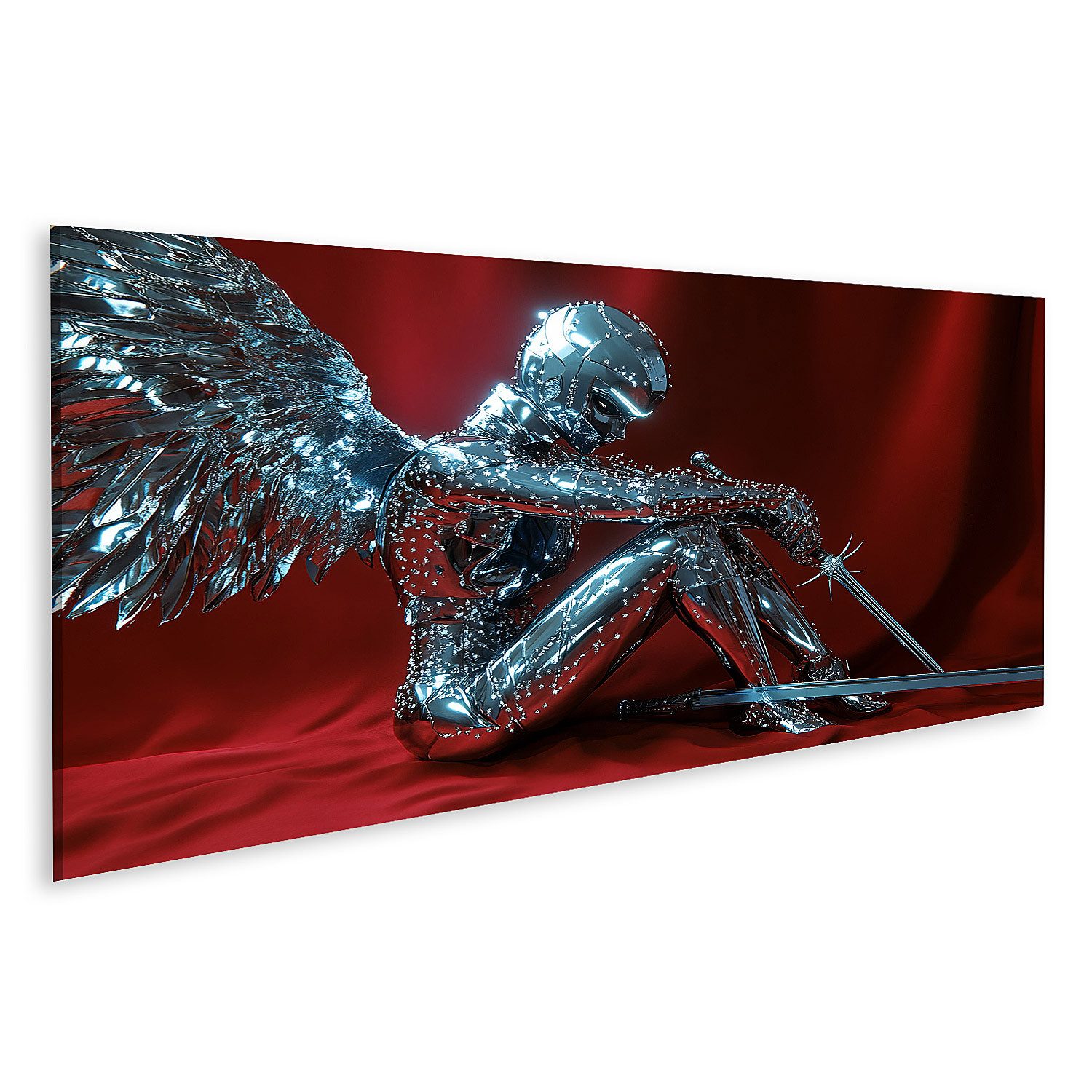 islandburner Leinwandbild Ultra-HD Silberner Engel Foto - ein überwältigend realistisches Meist