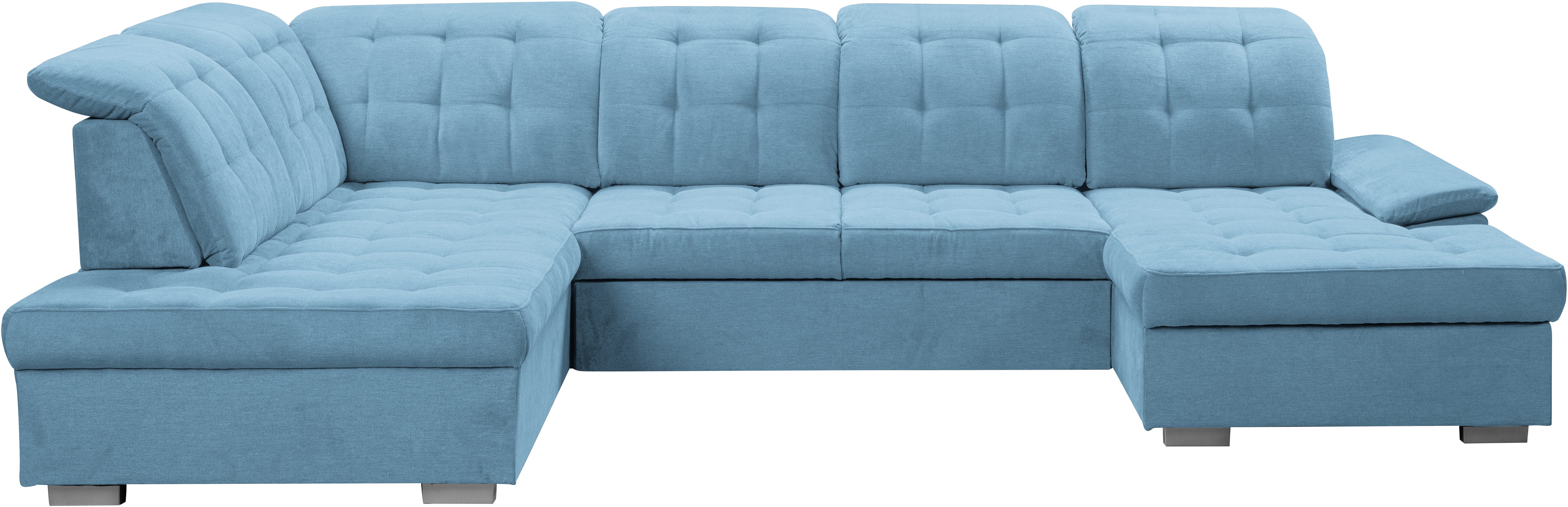 WERK2 Wohnlandschaft Kordula-New Multifunktion Couch, Breite 332cm, bequem, U-Form, Sofa in U-Form mit Schlaffunktion & Bettkasten, Schlafcouch