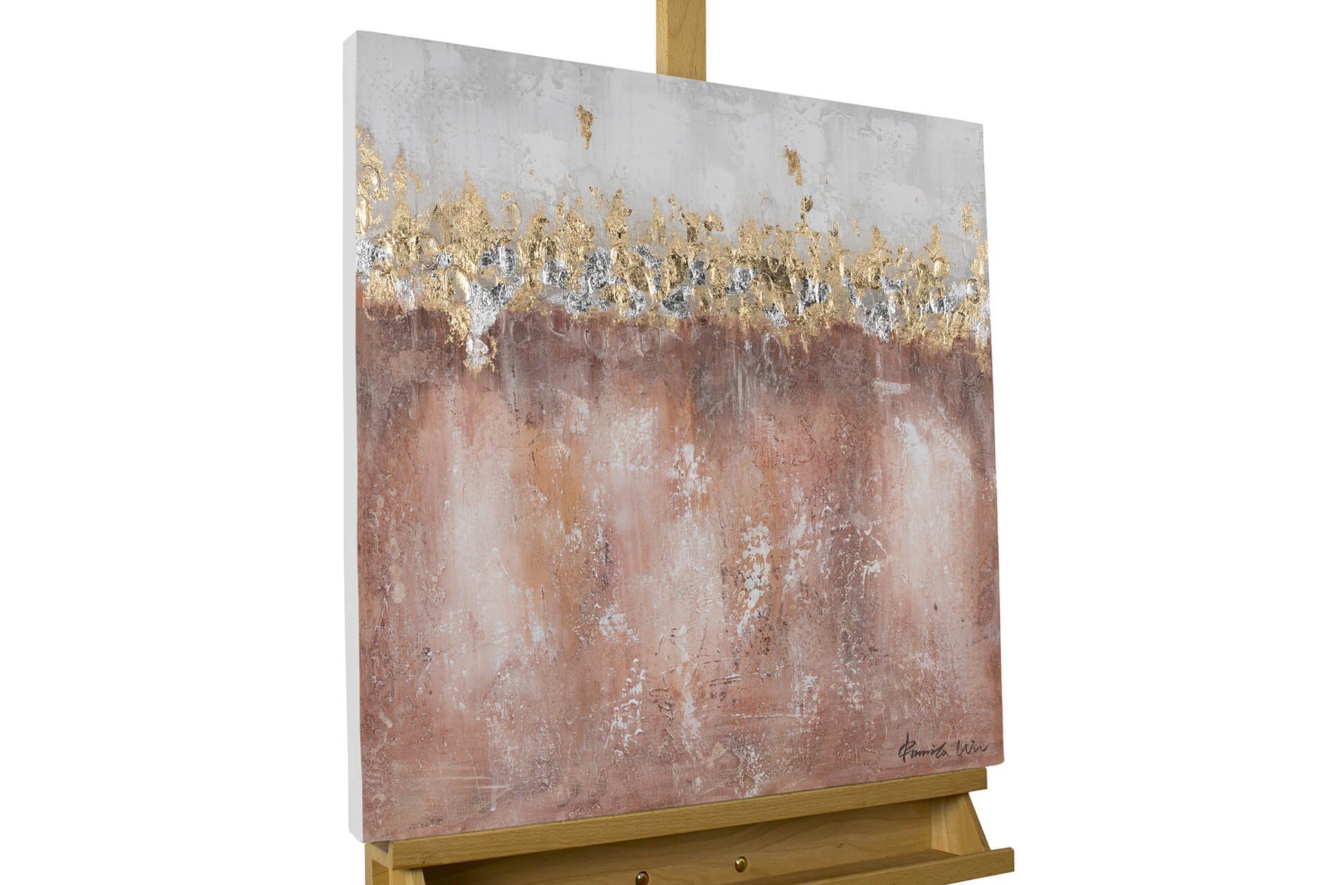 KUNSTLOFT Gemälde Quartzscape 60x60 cm, Leinwandbild 100% HANDGEMALT Wandbild Wohnzimmer