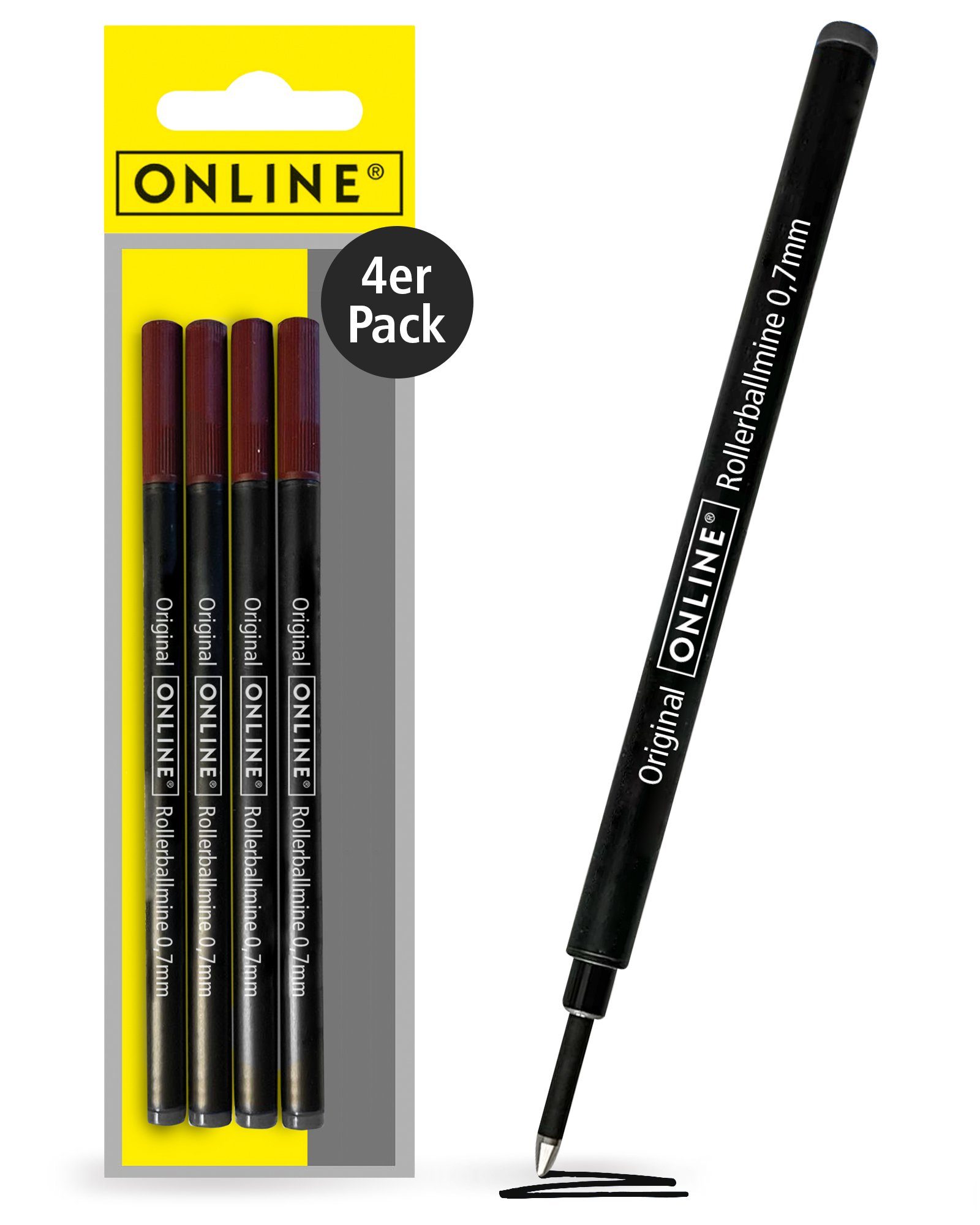 Online Pen Tintenroller Rollerball Mine, kompatibel mit Tintenrollern verschiedener Marken schwarz