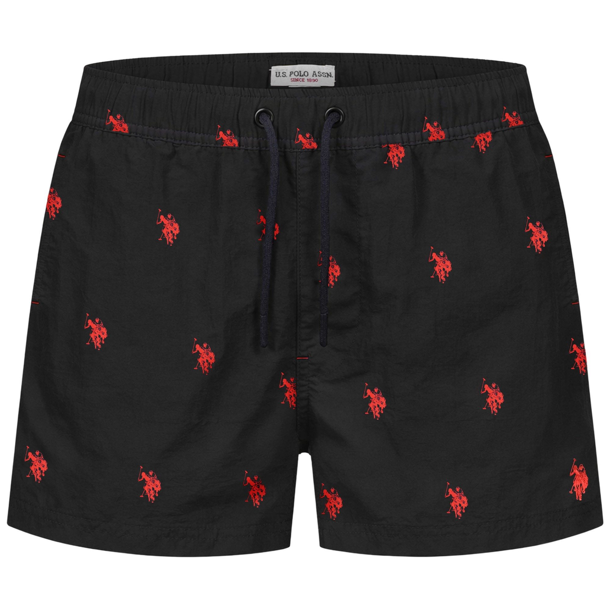 U.S. Polo Assn. Badehose Badeshorts P-026 – Herren Shorts mit Allover-Logo-Design Allover-Logo-Print, zwei Eingrifftaschen, verstellbare Bindekordel
