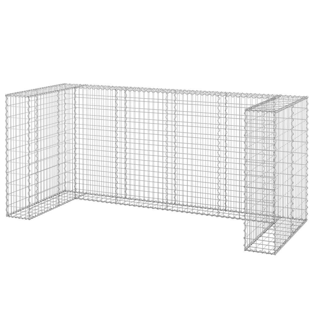 vidaXL Mülltonnenbox Gabionenwand für Mülltonnen Verzinkter Stahl 254x100x110 cm