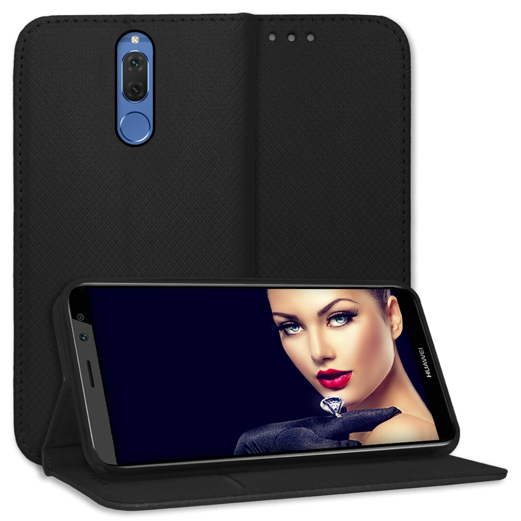 mtb more energy Smartphone-Hülle Smart Magnet für Huawei Mate 10 Lite / Huawei G10 (5.9), Schwarz, Bookstyle Klapphülle Cover Wallet Case aus Kunstleder