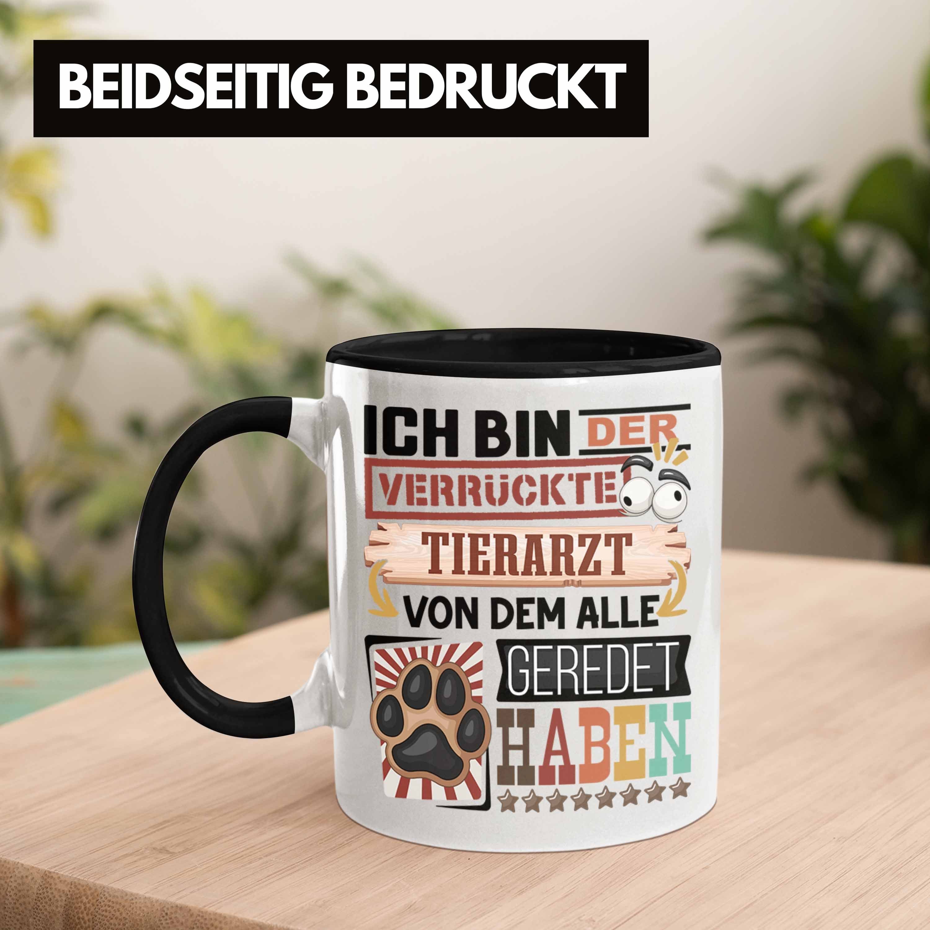 Trendation Tasse Tierarzt Tasse für Geburt Tierarzt Schwarz Spruch Lustig Geschenkidee Geschenk