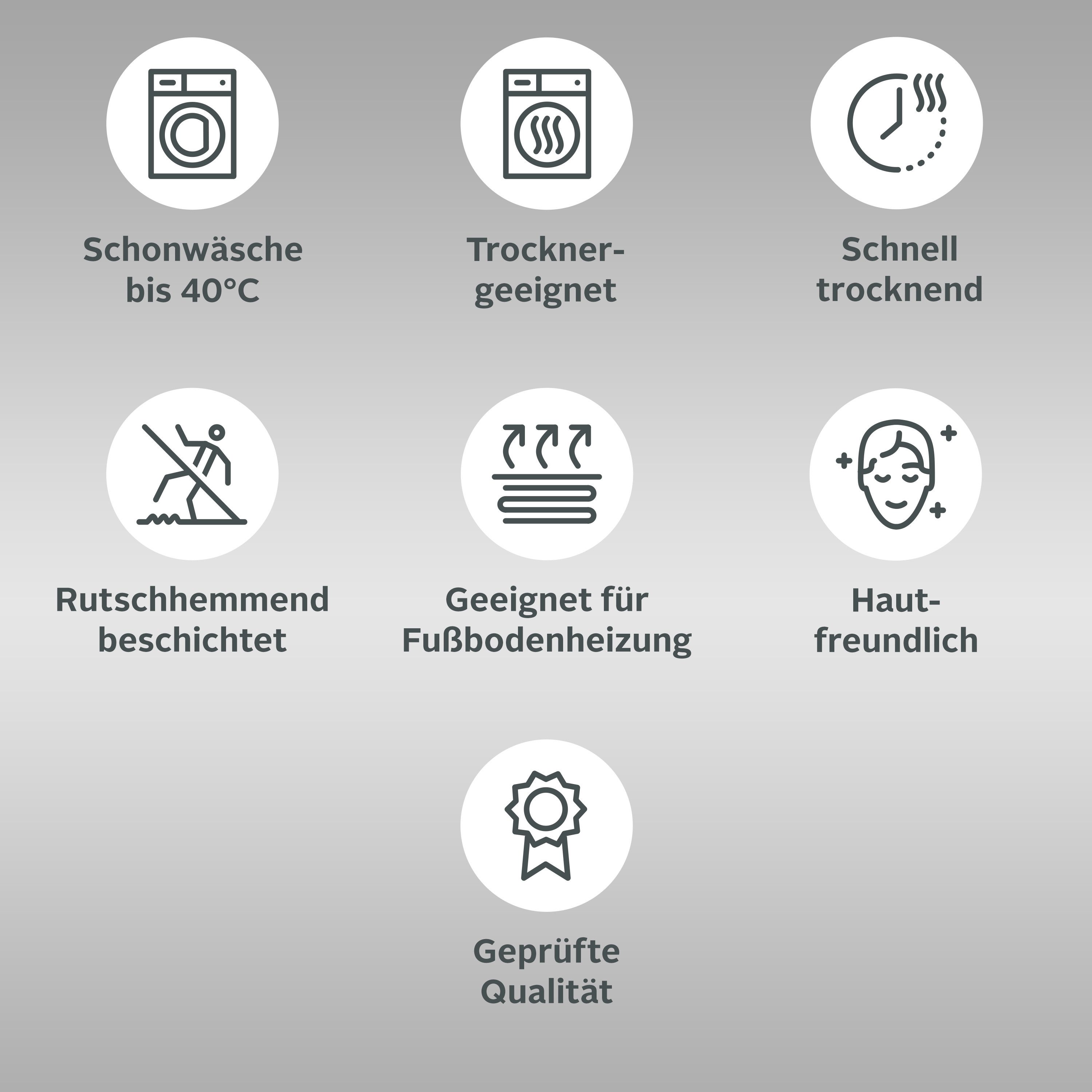 OTTO home Badematte Finca, Badvorleger, Badezimmer Teppich, Höhe 16 mm, rutschhemmend beschichtet, fußbodenheizungsgeeignet, strapazierfähig, Baumwolle (Bio-Baumwolle), quadratisch, Fransen, Boho, Badteppich, Bio-Baumwolle, auch als 3 teiliges Set