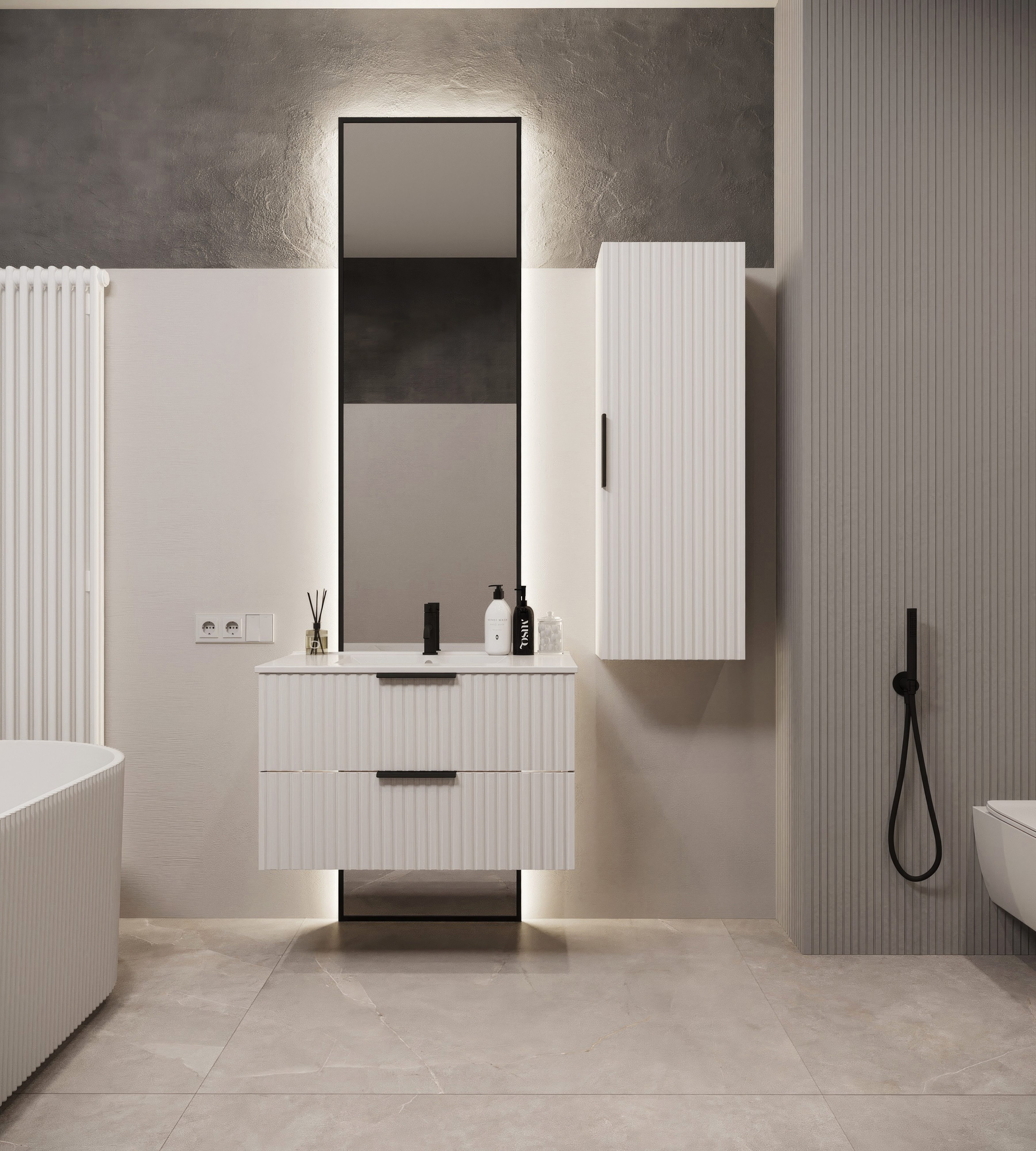 welltime Waschtisch TIBU mit Waschbecken, Badmöbel, zwei Schubladen, Breite günstig online kaufen