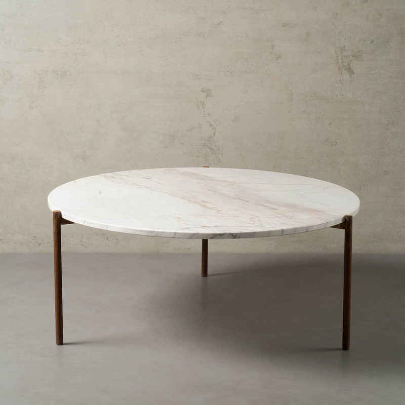 MAGNA Atelier Couchtisch ROM mit Marmor Tischplatte für den Außenbereich, Gartentisch, Outdoor, nachhaltig, 78x40cm - 98x40cm