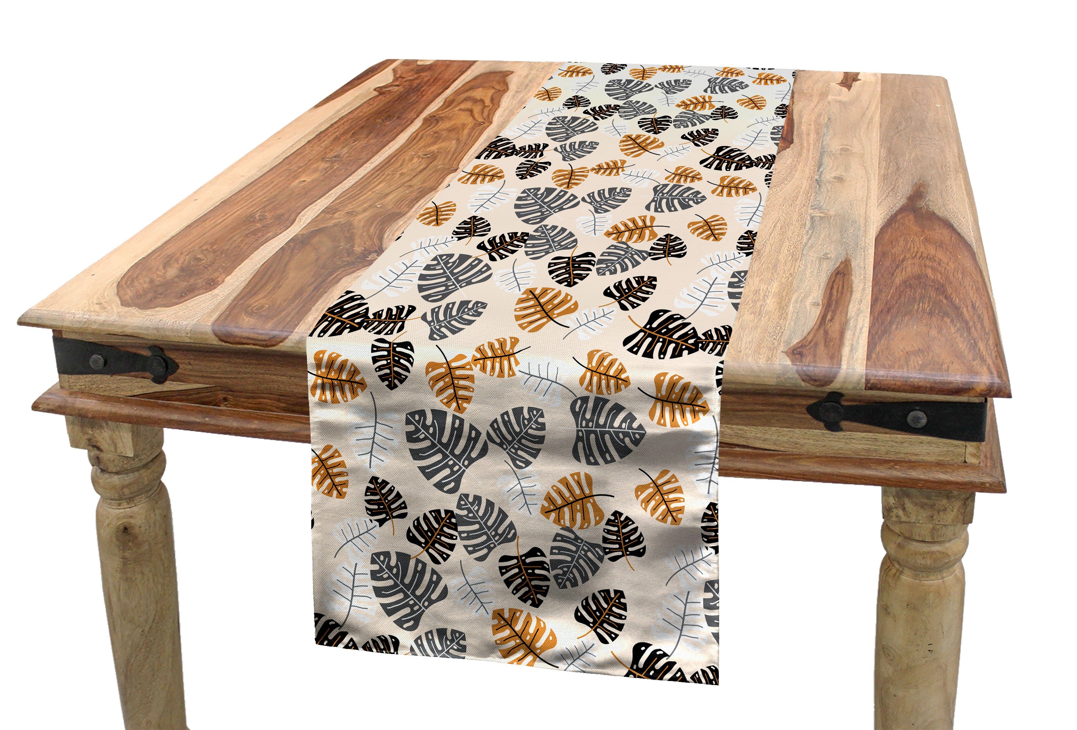 Abakuhaus Tischläufer Esszimmer Küche Rechteckiger Dekorativer Tischläufer, Blätter Tropical Hawaiian Plantation