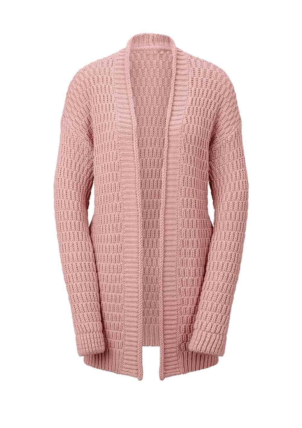 creation L Strickjacke CRéATION L Damen Longstrickjacke, rosé