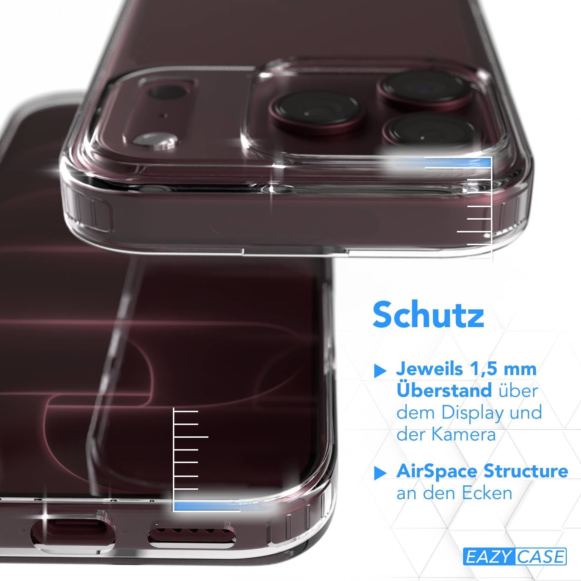 EAZY CASE Handyhülle Silikonhülle für Apple iPhone 18 Pro 6,3 Zoll, Schutzhülle Kameraschutz Silikonhülle Transparent Handyhülle Slimcover – Bild 4 von 5