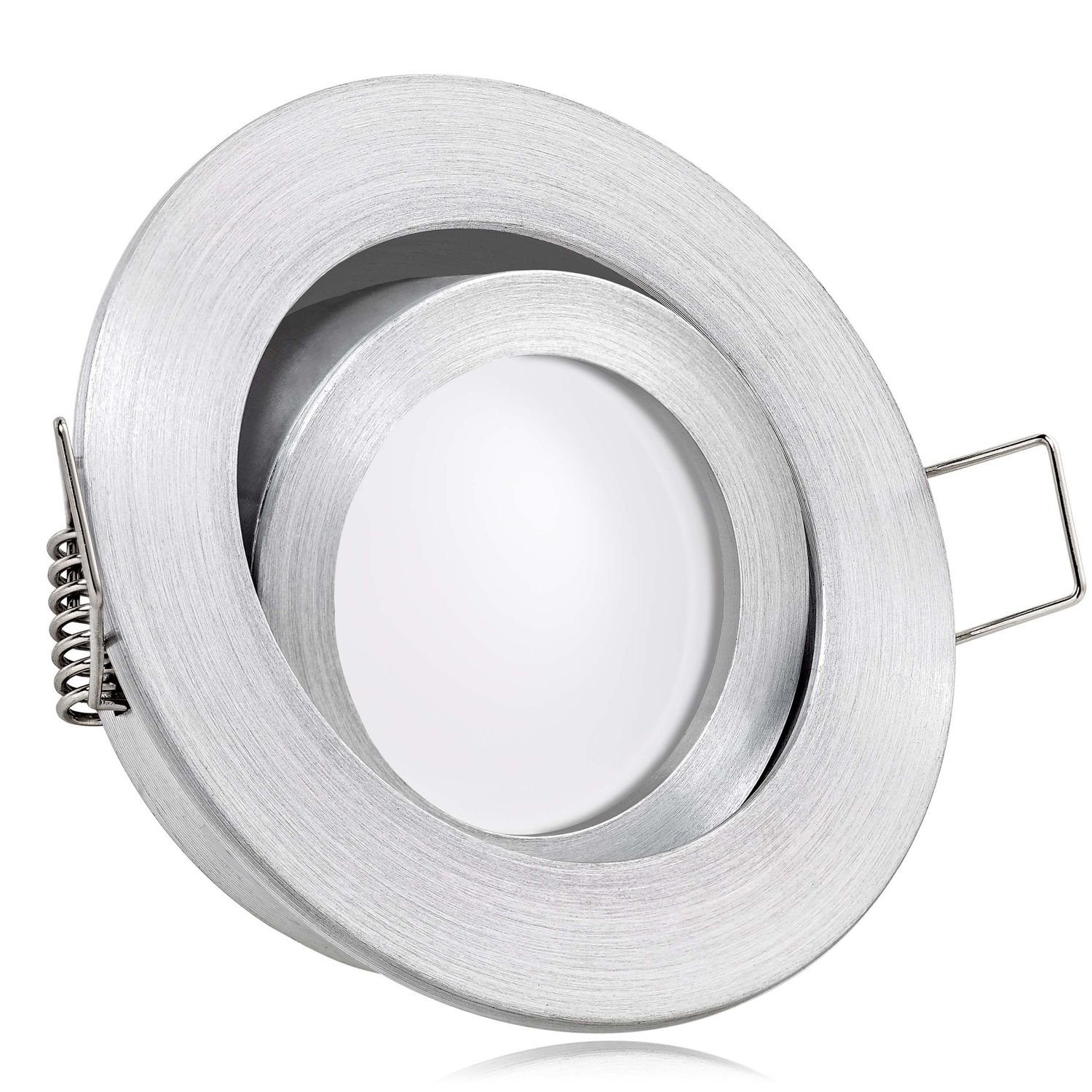 aluminium Einbaustrahler Set LED LEDANDO mit Leuchtmitt Einbaustrahler in extra LED flach matt 5W