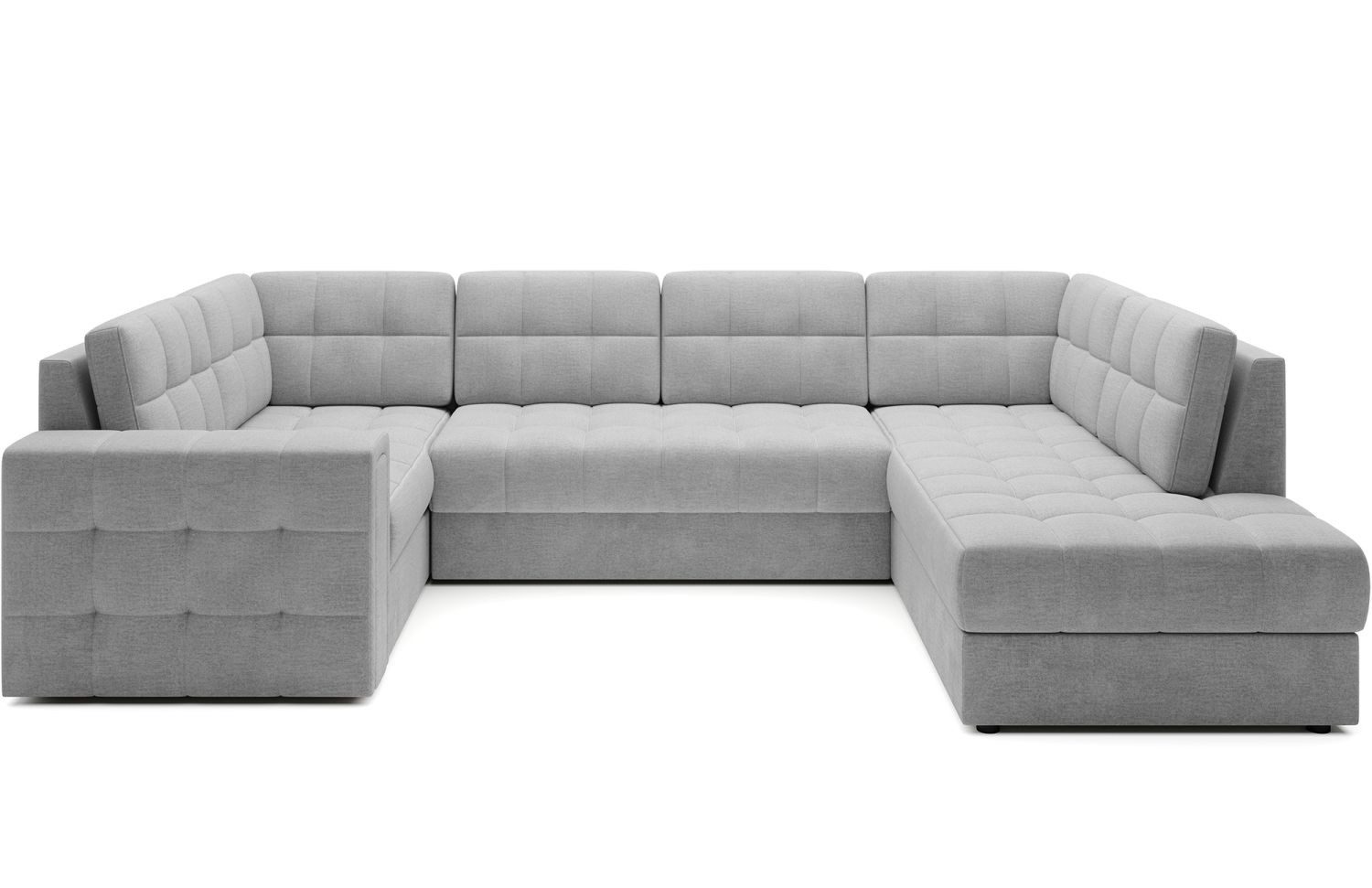 Lukas Möbel Wohnlandschaft Wohnlandschaft Belvis Ecksofa in U-Form, mit Bettfunktion, Bettkasten, Rückseite bezogen