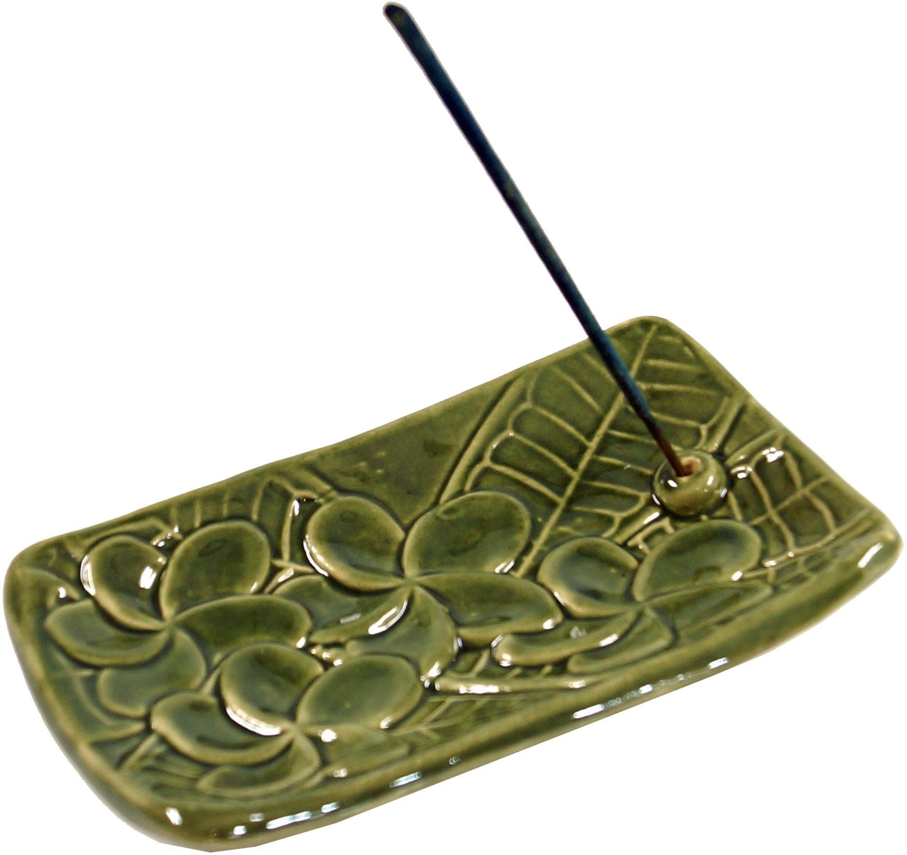 aus Räucherstäbchenhalter 6 Räucherstäbchen-Halter Guru-Shop Modell grün Keramik -