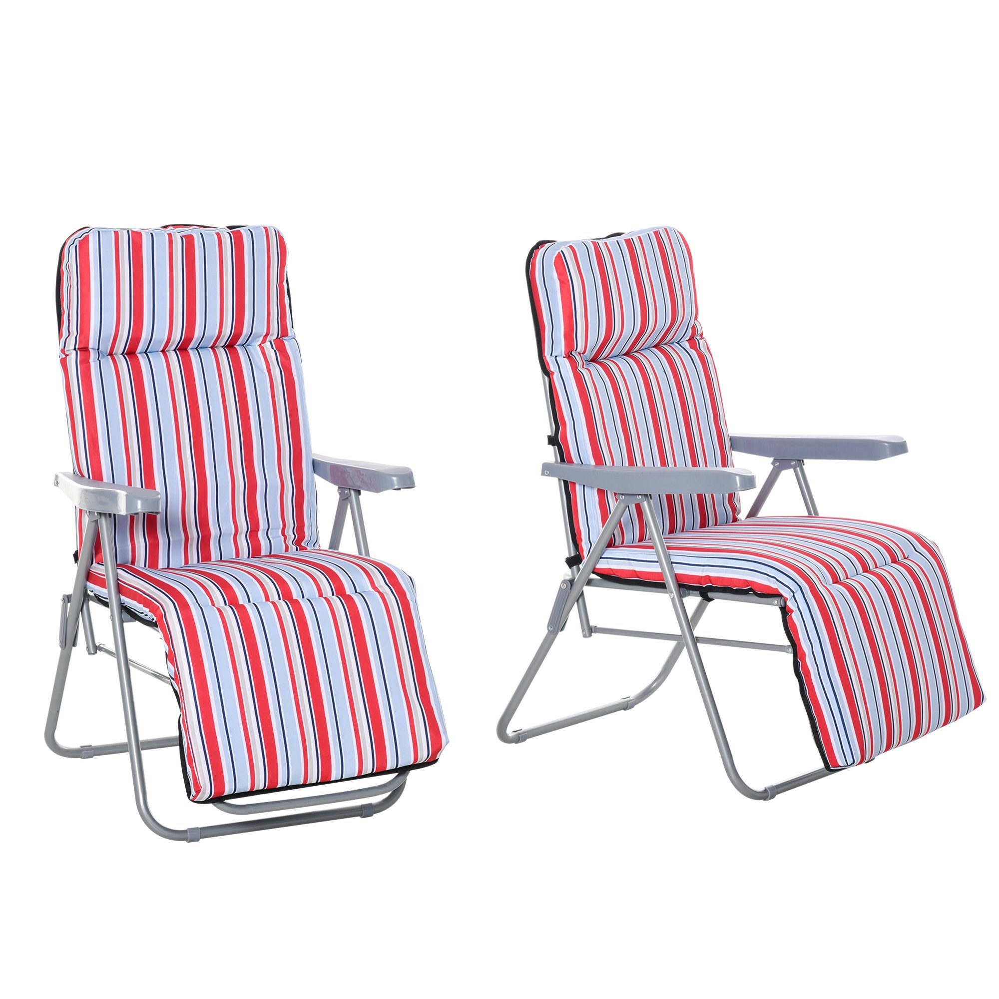 Outsunny Gartenliege Liegestuhl Set mit Kissen, günstig online kaufen