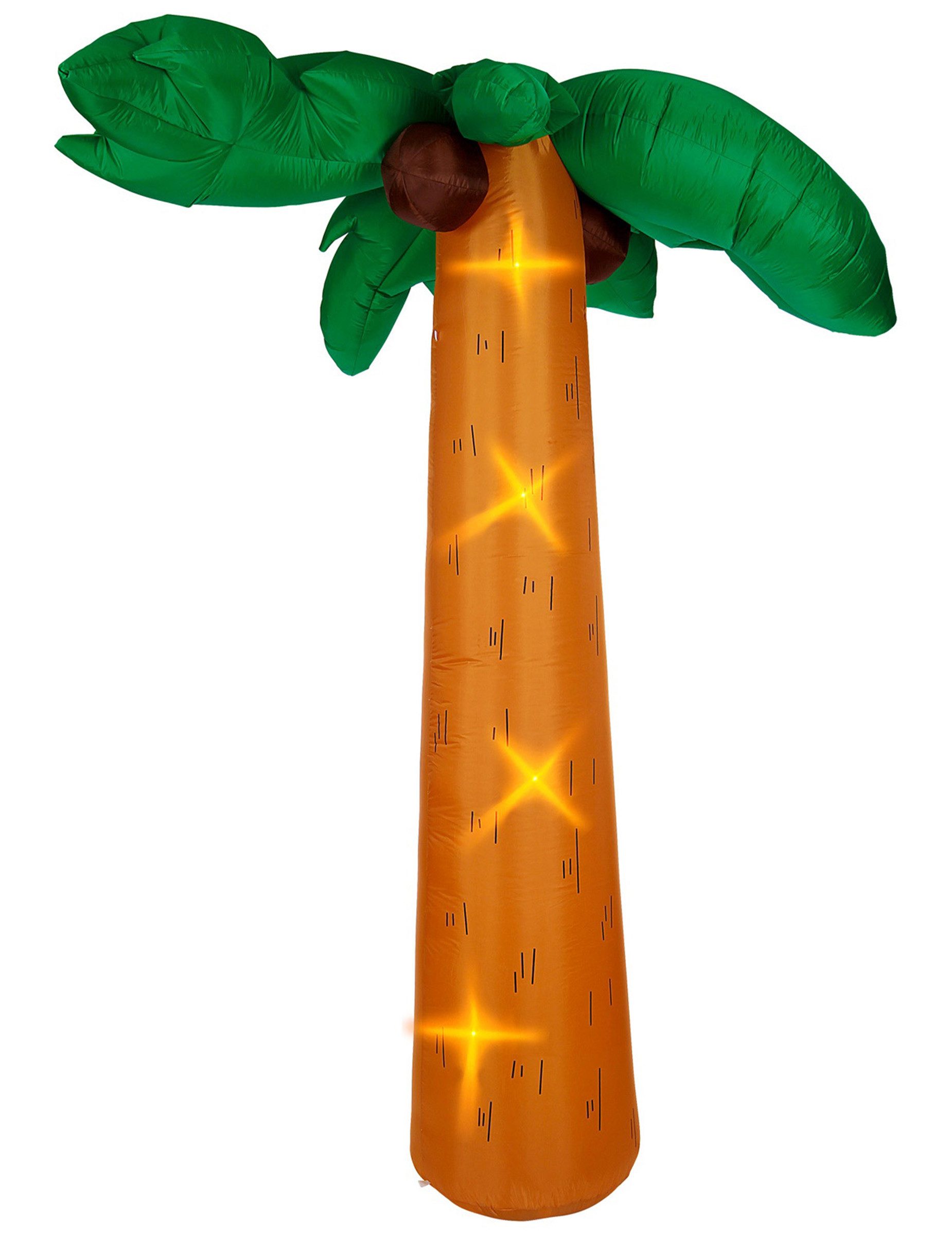 Widmann S.r.l. Hawaii-Kostüm Aufblasbare Palme mit Licht Partydeko braun-grün 270 cm