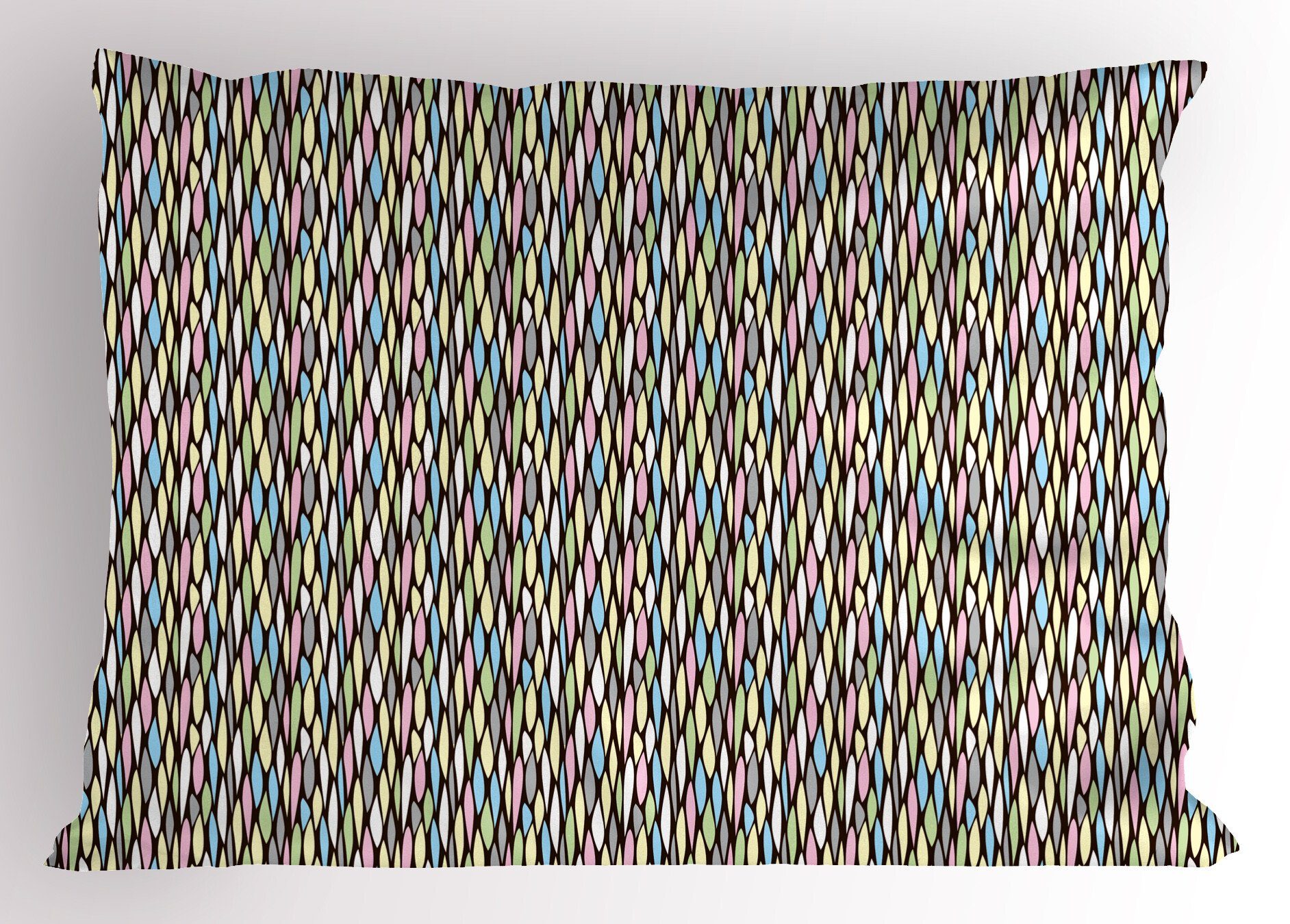 Abstrakt King Kissenbezug, Pastell Dekorativer (1 Standard Kissenbezüge Gedruckter Abakuhaus Grid Stück), Kunst Kreative Size
