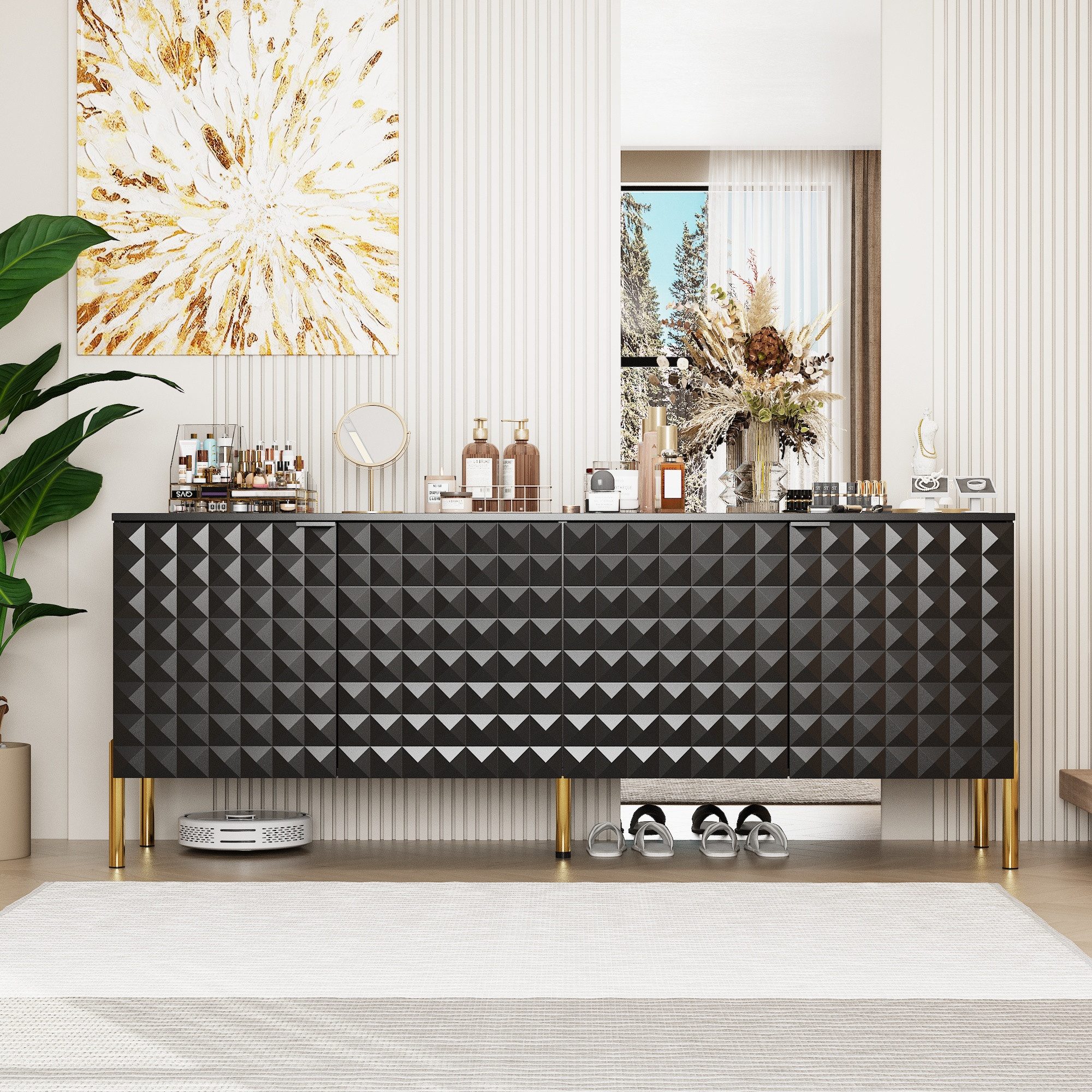 FUFU&GAGA Sideboard mit 4 Türen günstig online kaufen